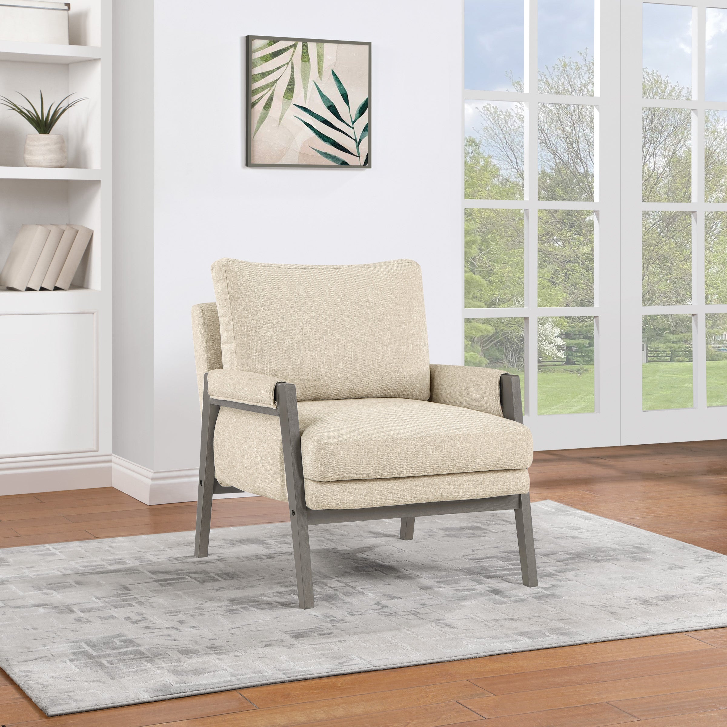Amari Wood Frame Armchair - Linen