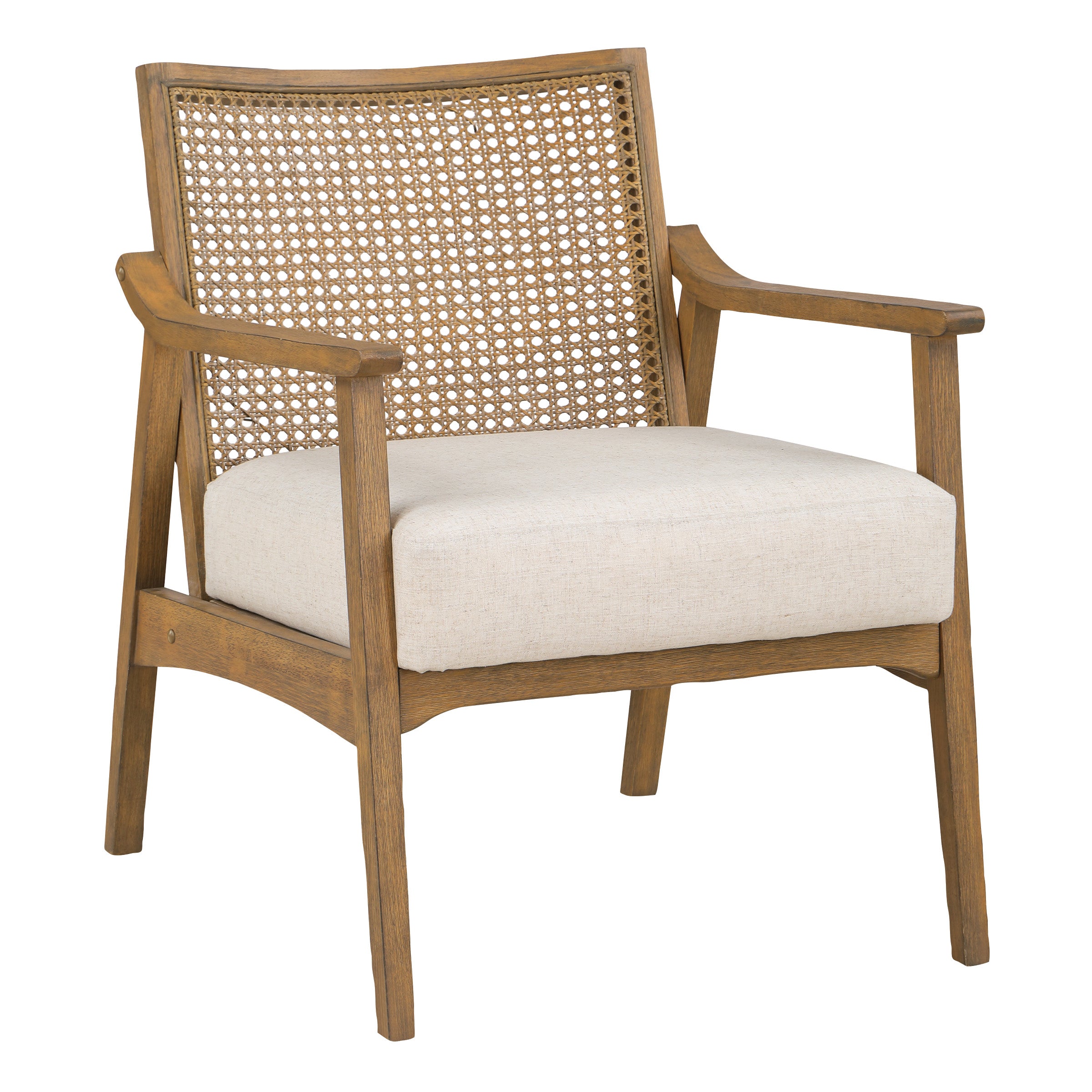 Alaina Cane Back Arm Chair - Linen