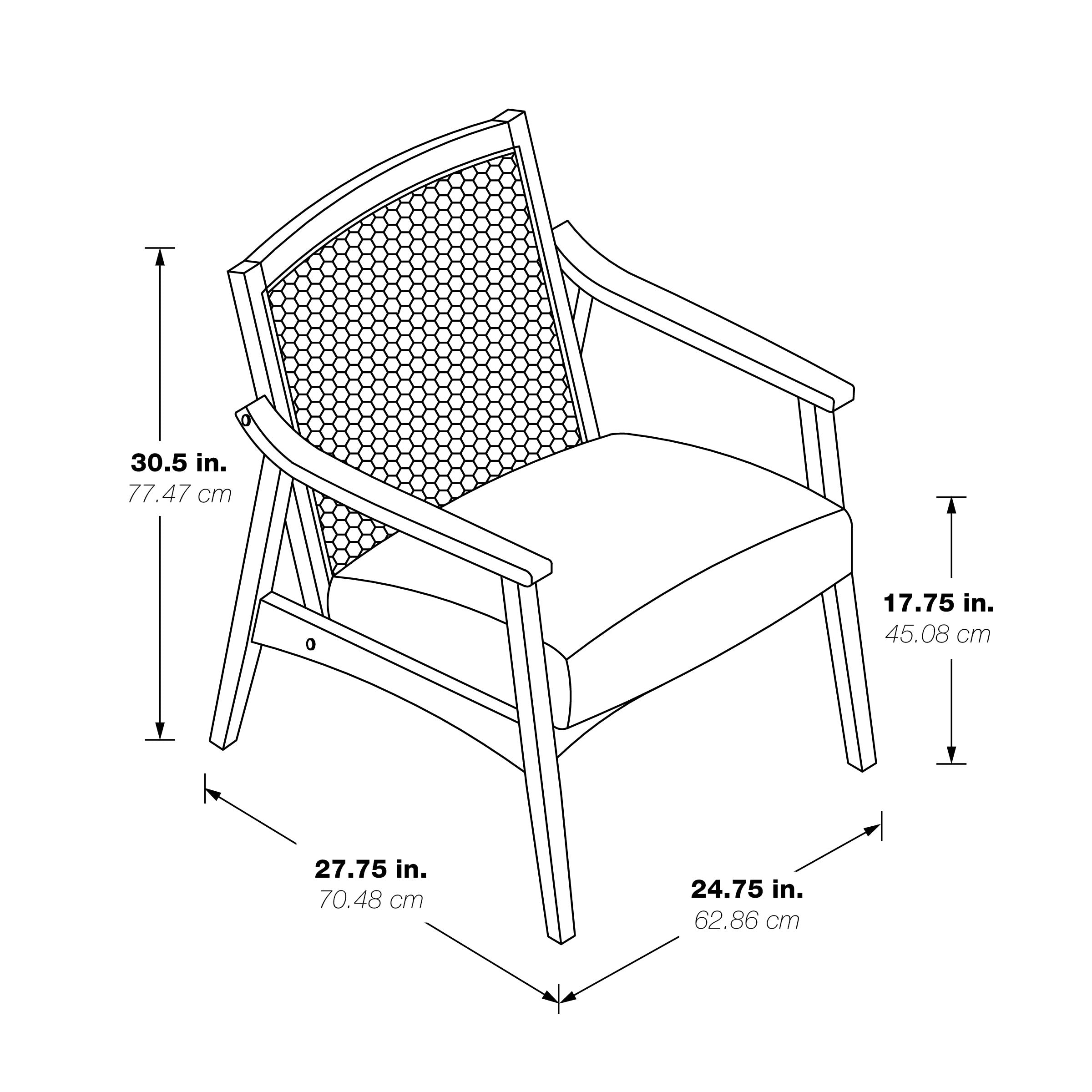 Alaina Cane Back Arm Chair - Linen
