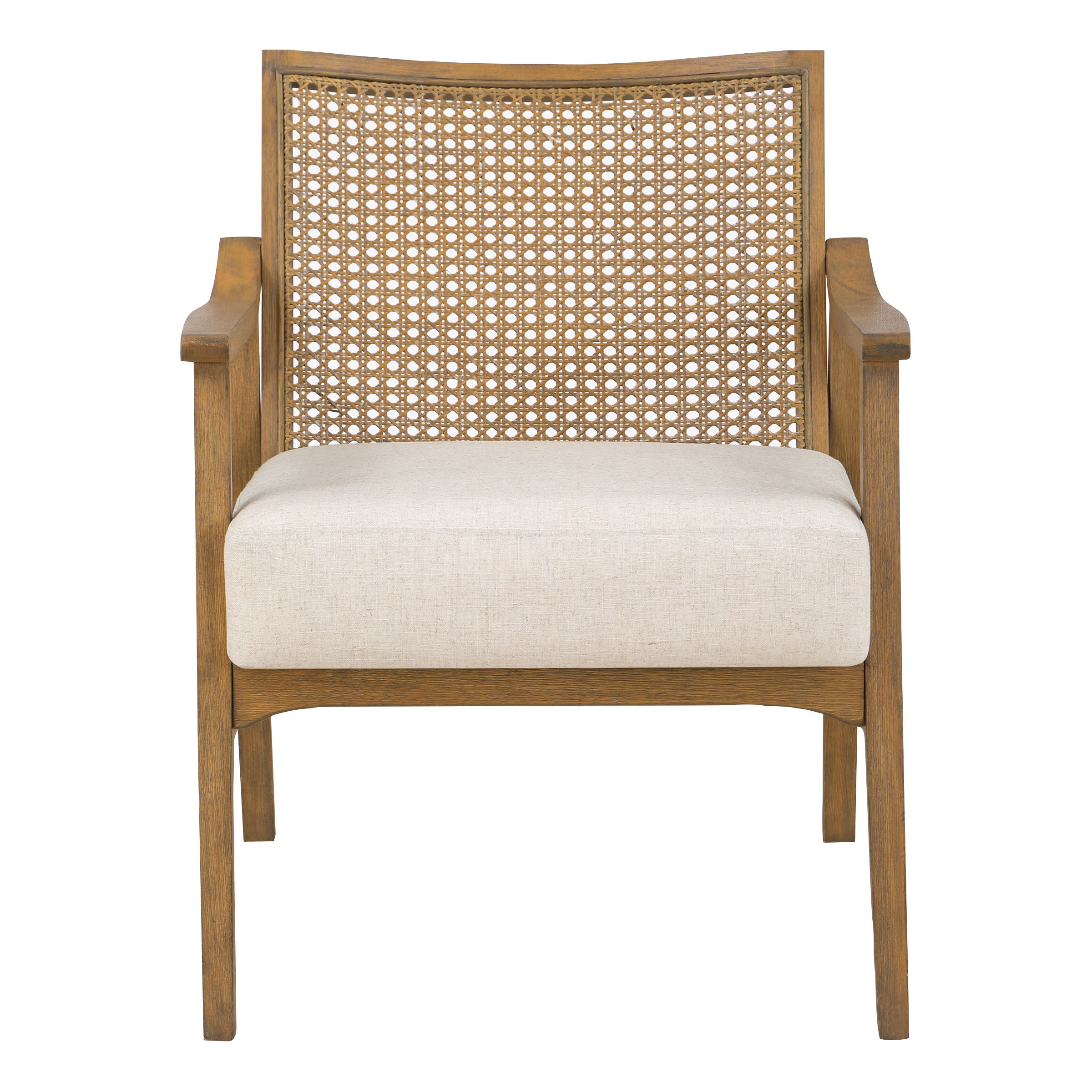 Alaina Cane Back Arm Chair - Linen