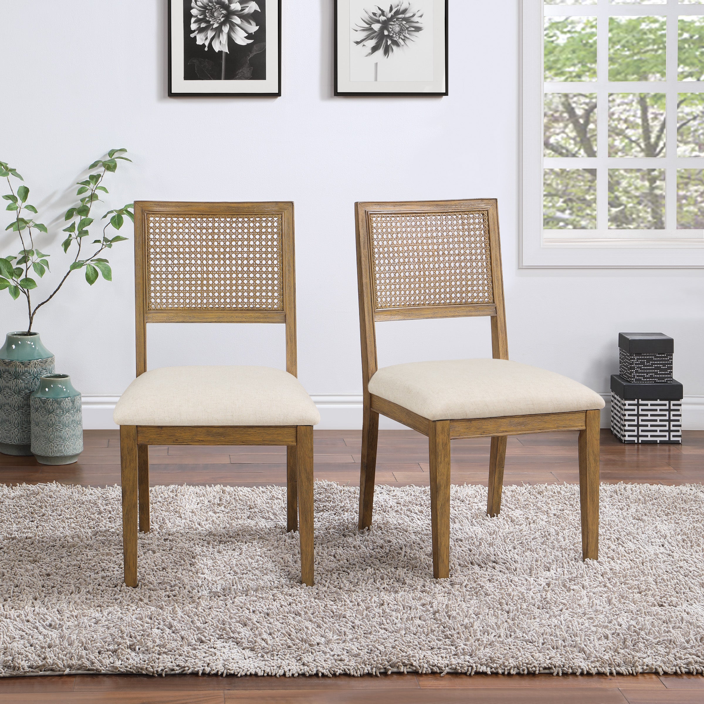 Alaina Cane Back Dining Chair 2-PK - Linen