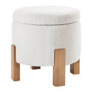 Annie Storage Ottoman - Ivory Sherpa
