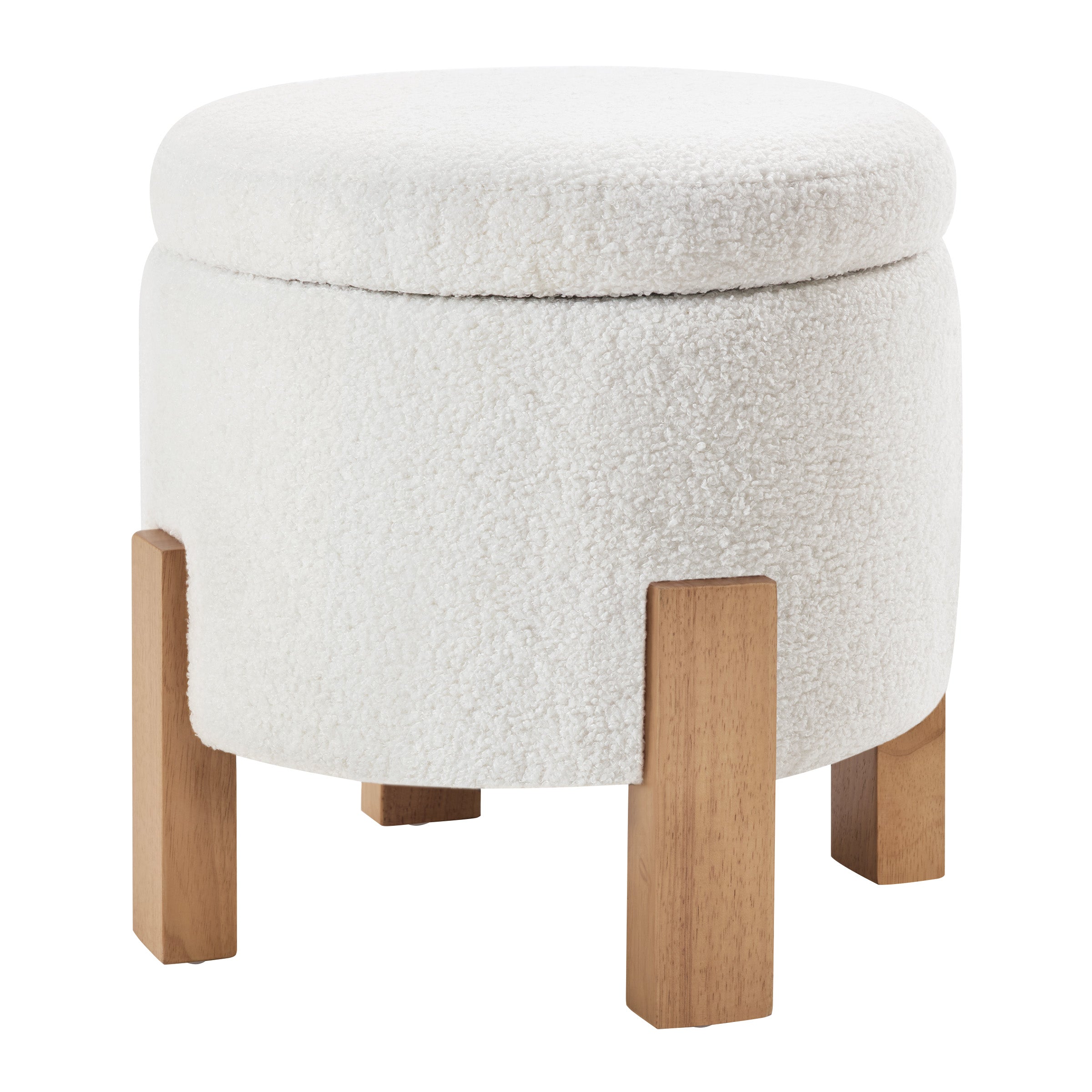 Annie Storage Ottoman - Ivory Sherpa