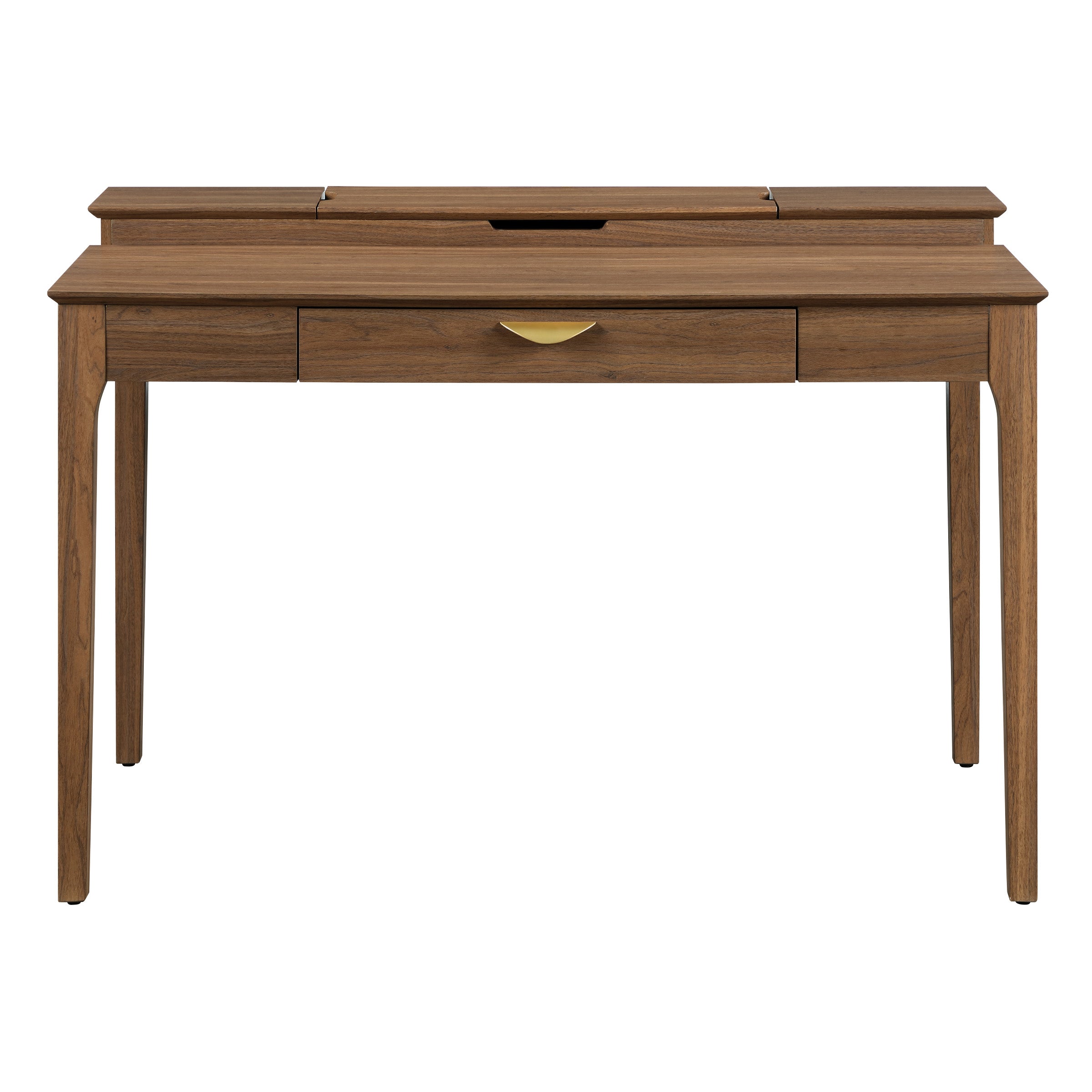 Angelina Desk with Shelf Storage Hutch with Majestic Walnut Finish