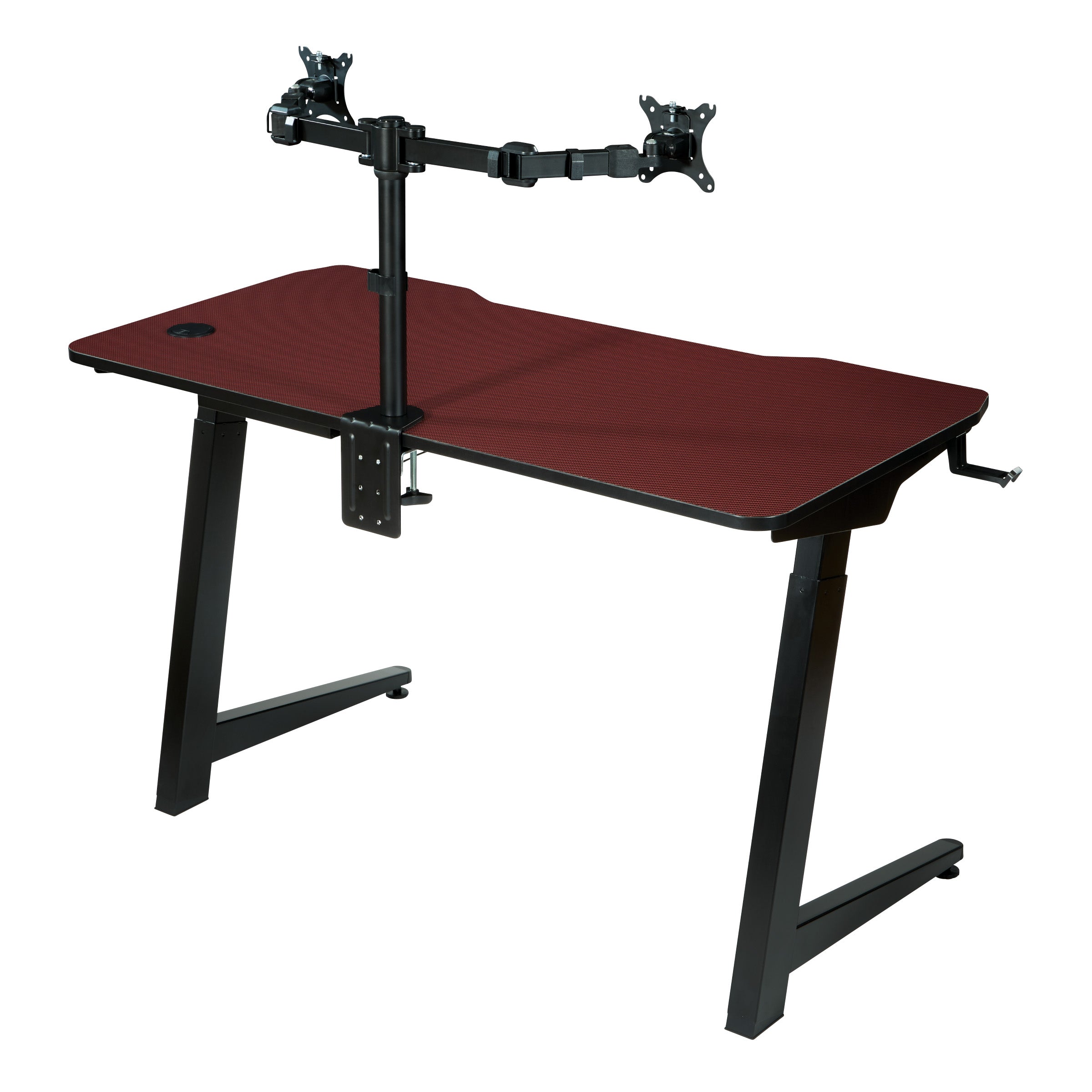 Arena 1337 Battlestation Gaming Dsk - Red Carbon Fiber/Black