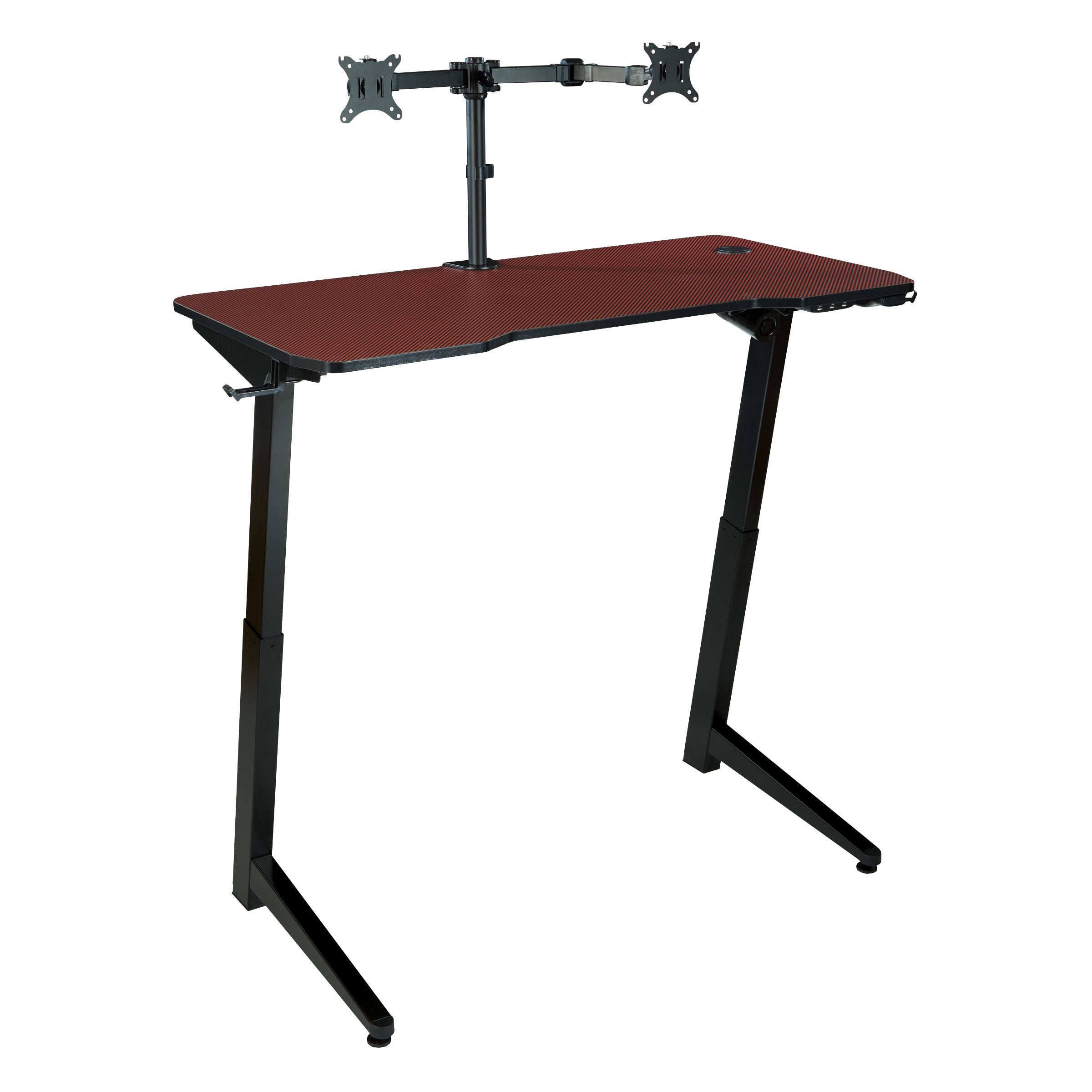 Arena 1337 Battlestation Gaming Dsk - Red Carbon Fiber/Black