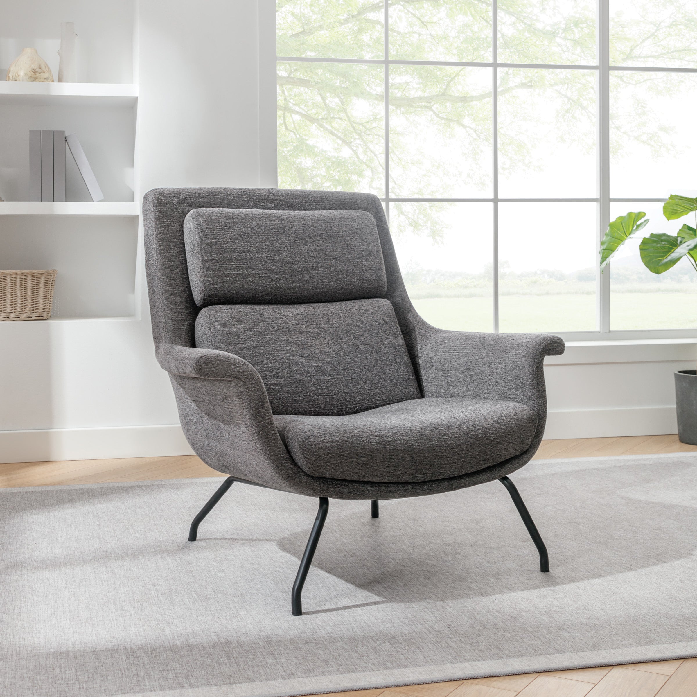 Adria Armchair  - Charcoal/Black