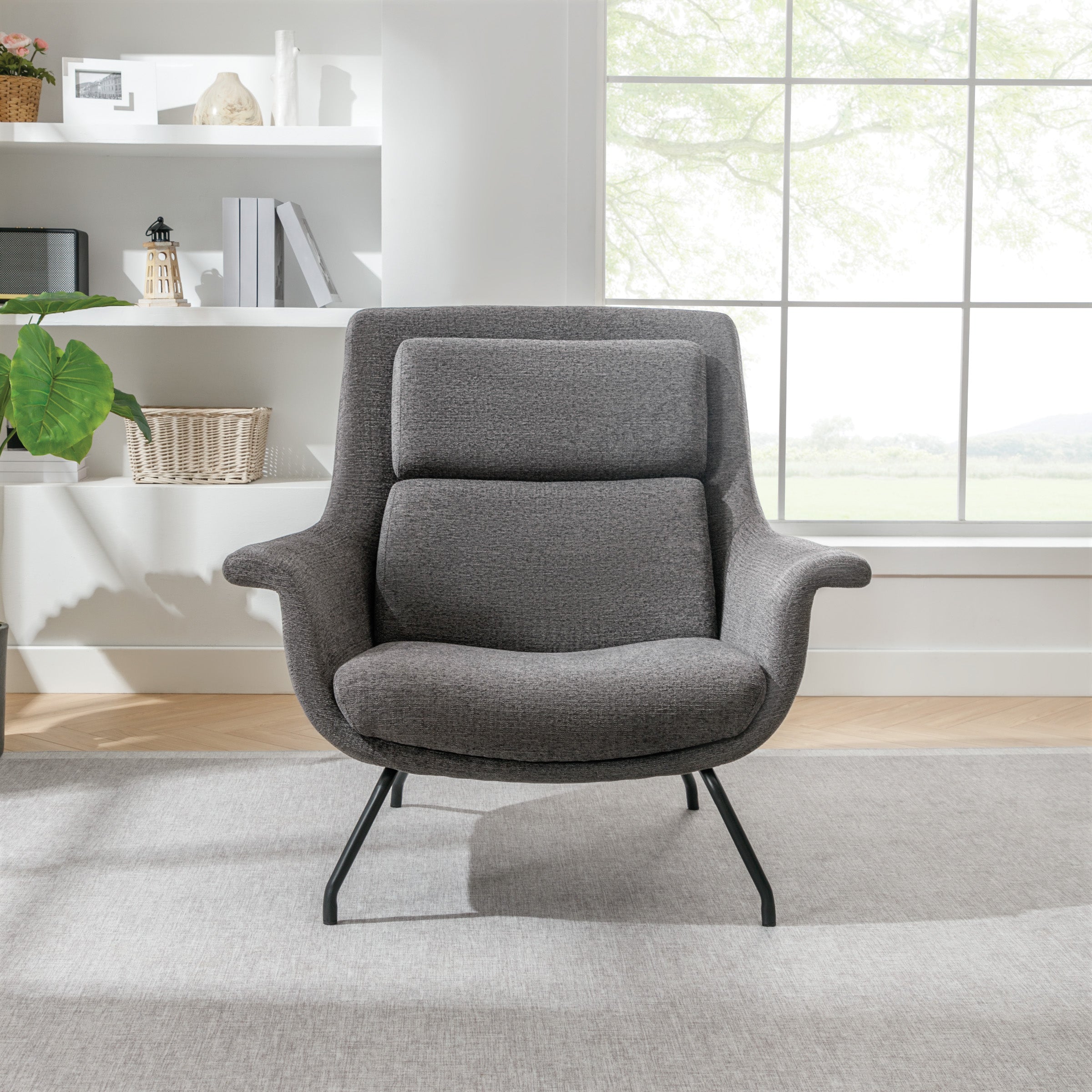 Adria Armchair  - Charcoal/Black