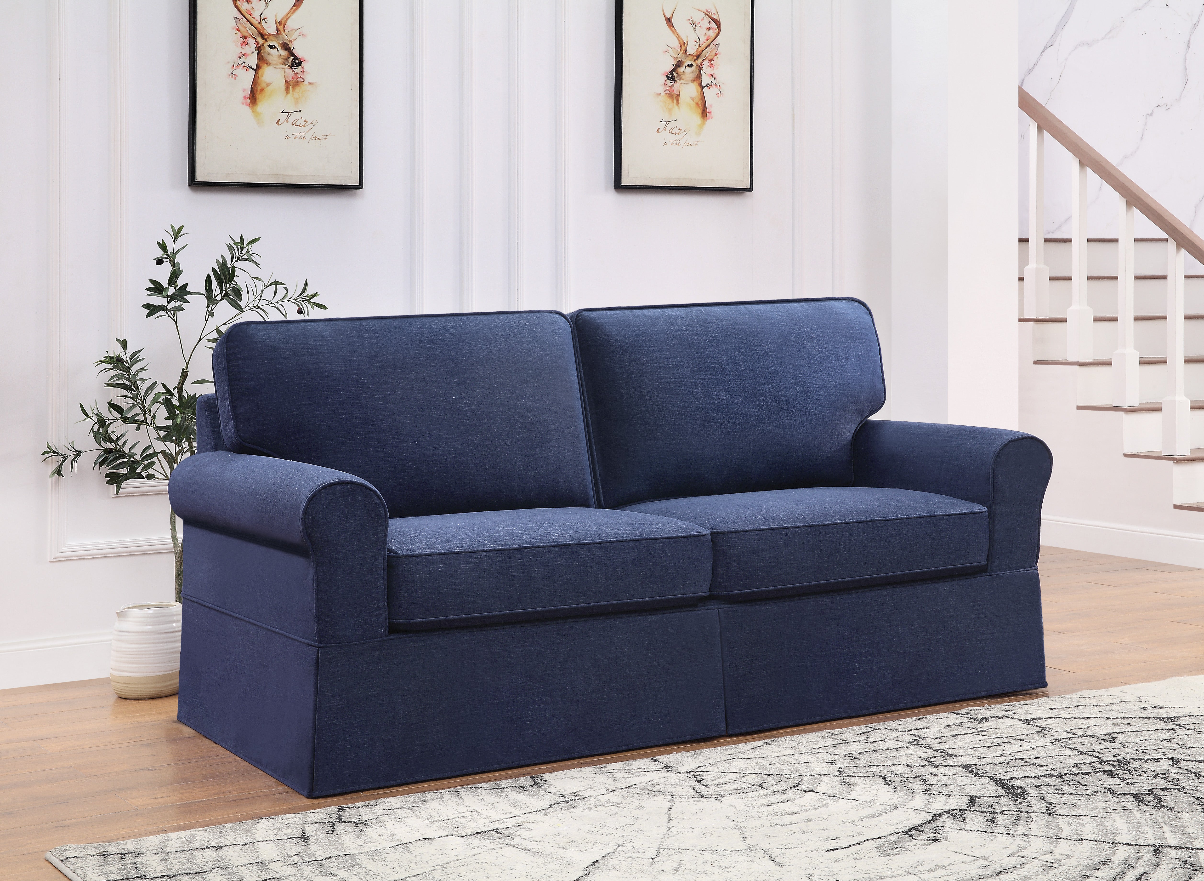 Ashton Slip Cover Sofa - Navy
