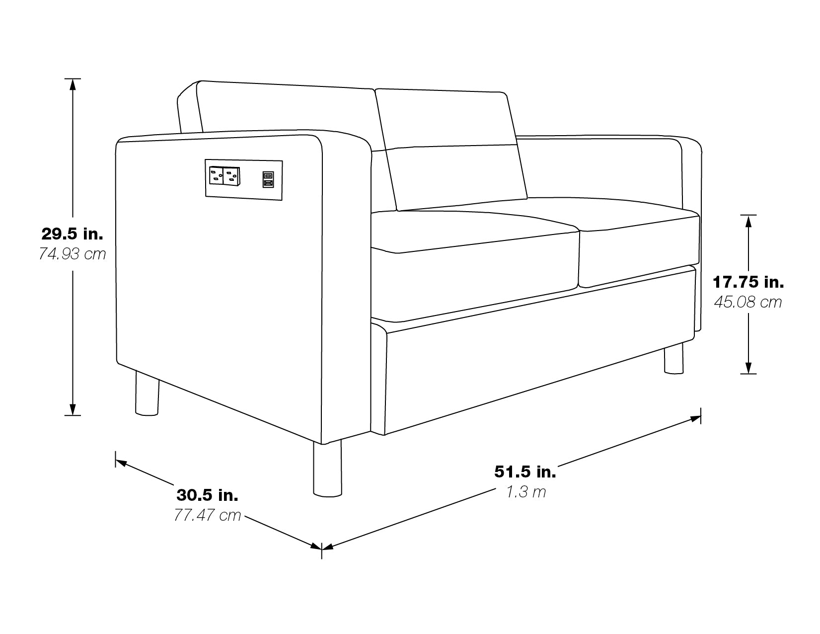 Atlantic Loveseat - Graphite