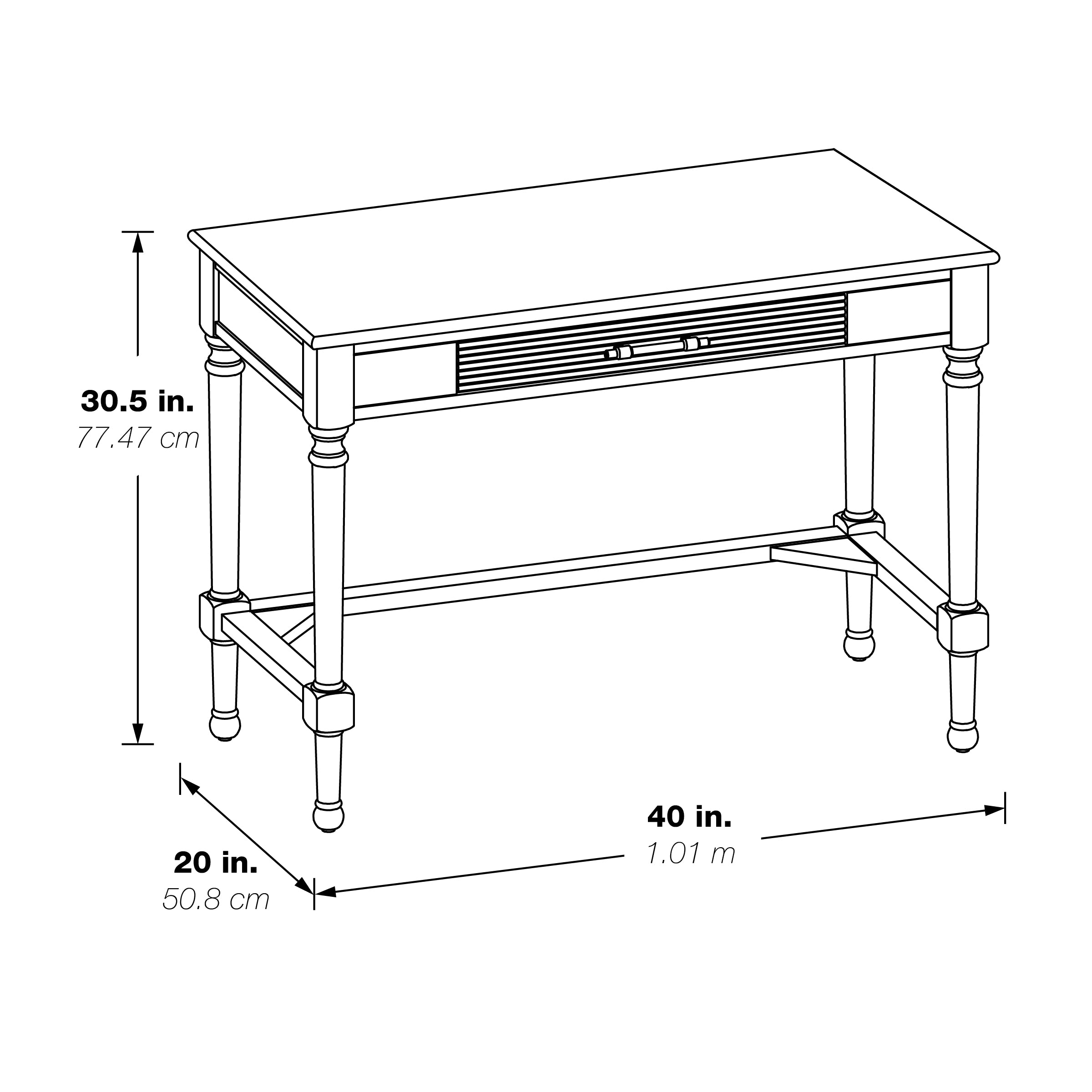 Beacon 40" Writing Desk - Brown Oak