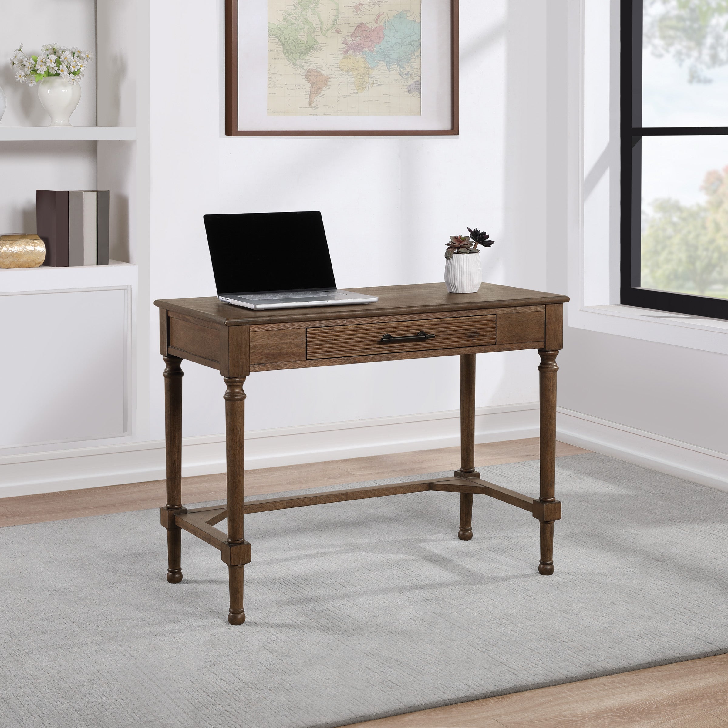 Beacon 40" Writing Desk - Brown Oak