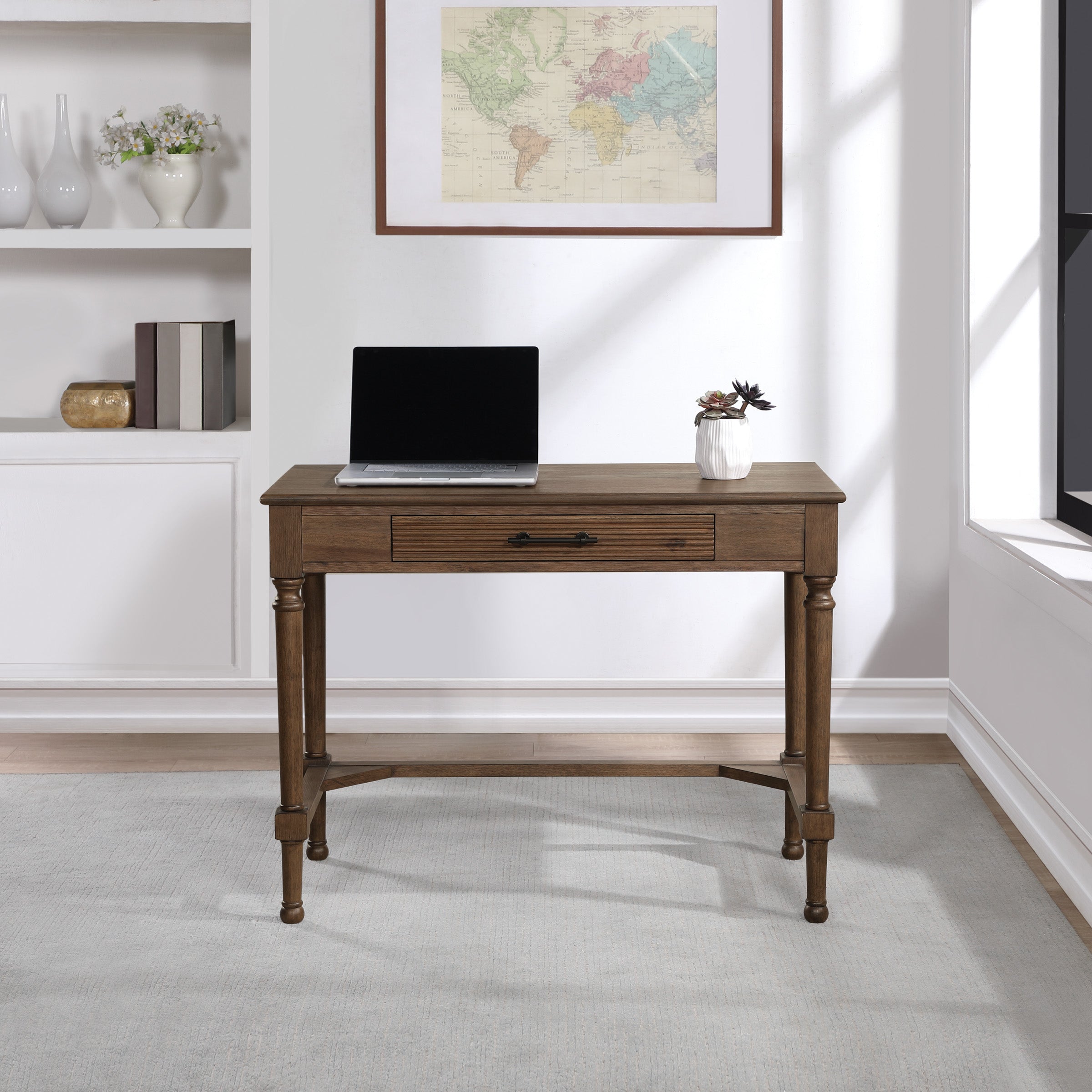 Beacon 40" Writing Desk - Brown Oak