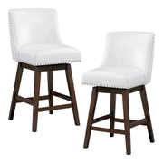 Bowden 2-Pack Swivel Counter Stool - White/DK Walnut