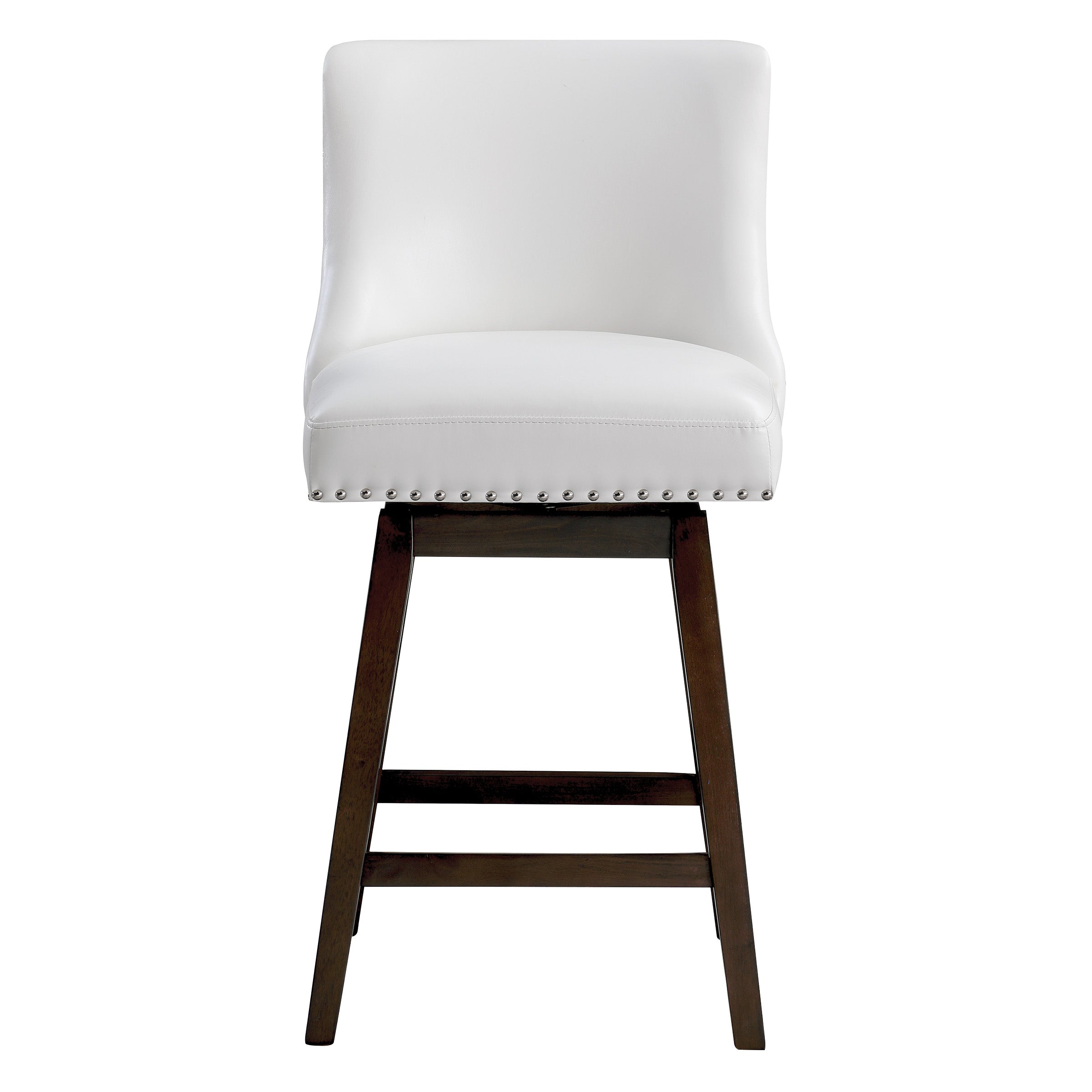 Bowden 2-Pack Swivel Counter Stool - White/DK Walnut