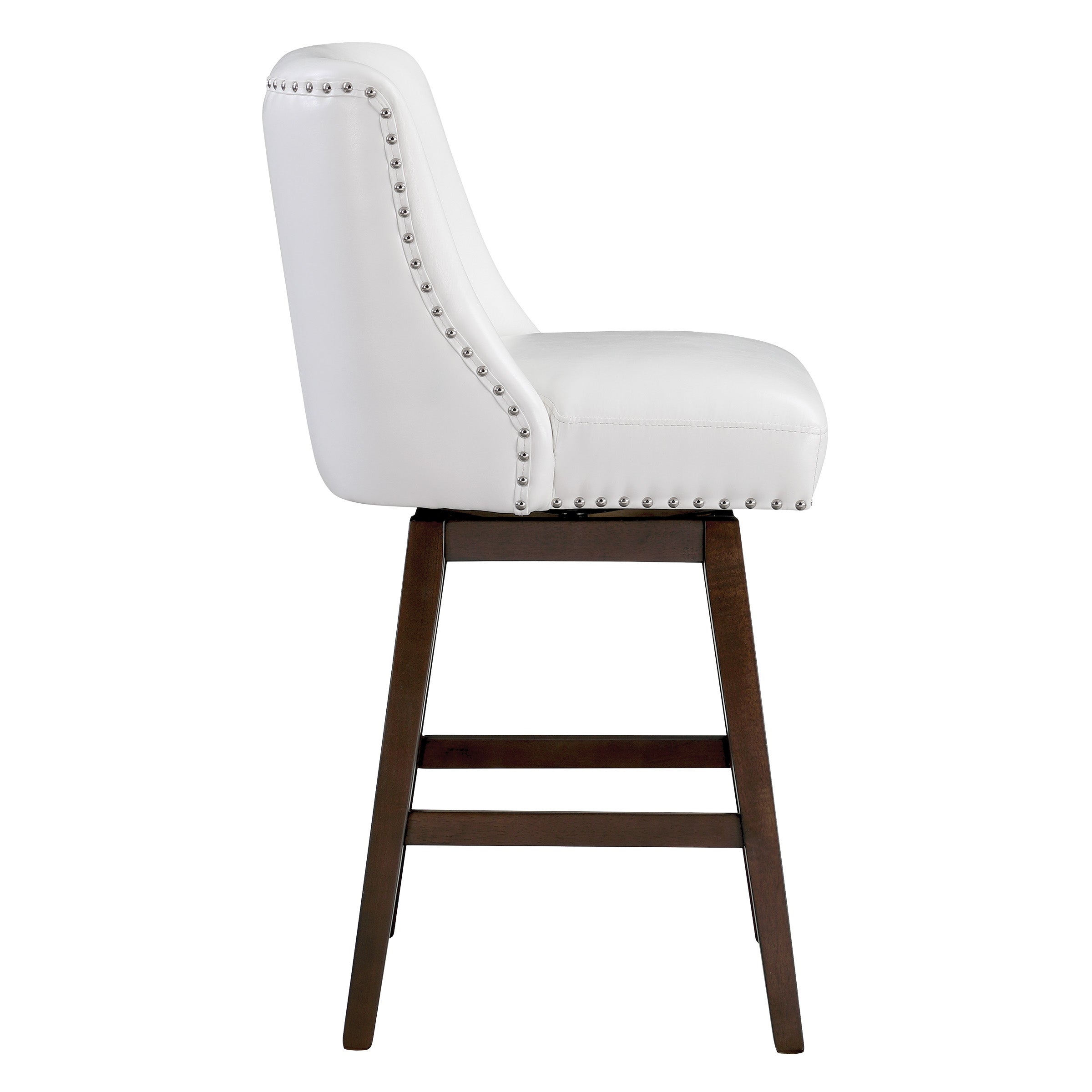 Bowden 2-Pack Swivel Counter Stool - White/DK Walnut