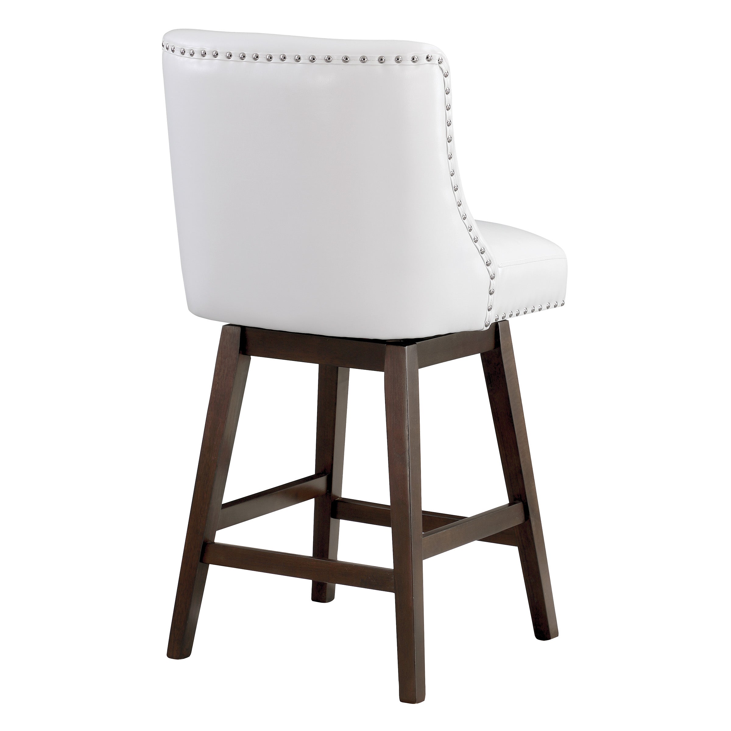 Bowden 2-Pack Swivel Counter Stool - White/DK Walnut