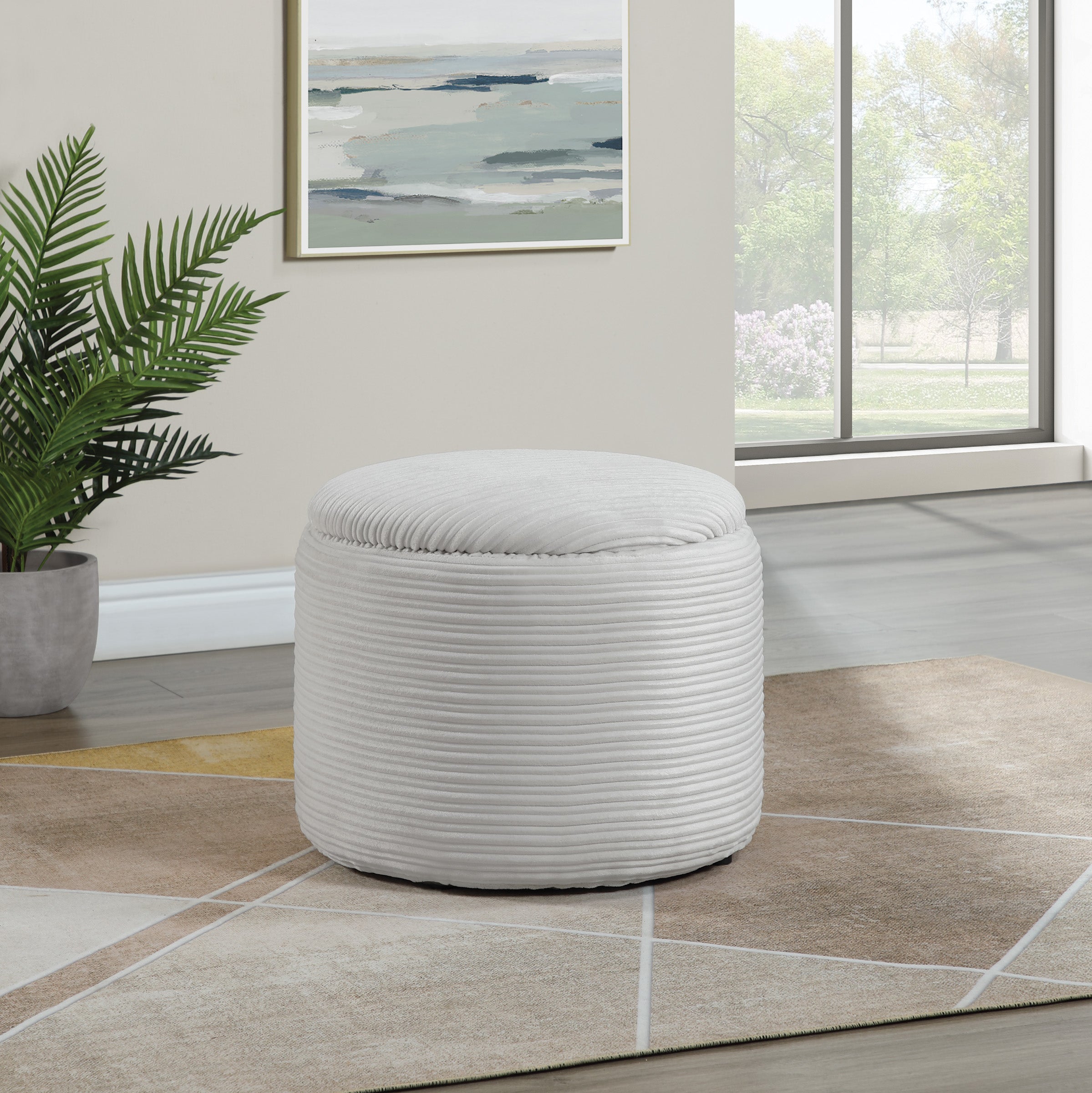 Brayfield Storage Ottoman - Taupe Cord