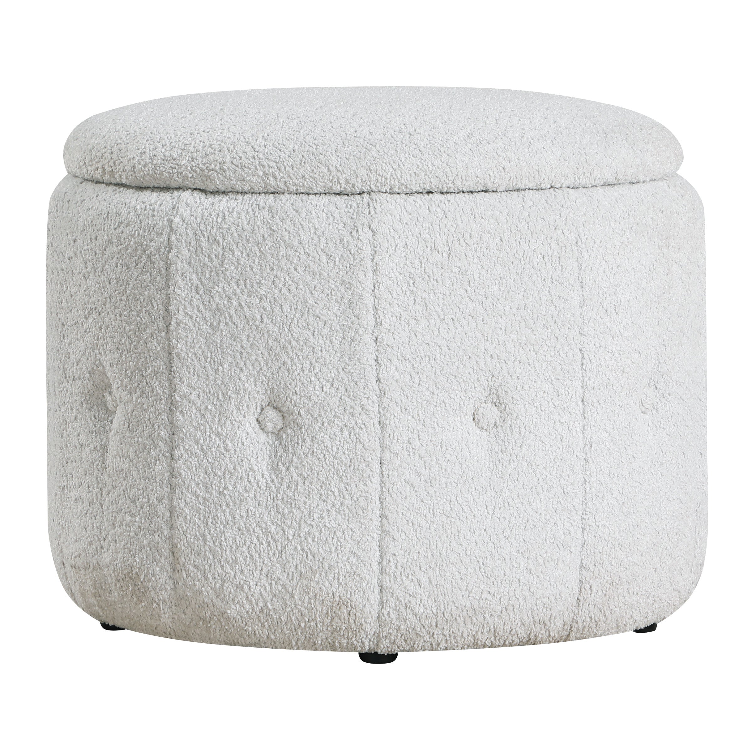 Brayfield Storage Ottoman in Sherpa Parchment Fabric