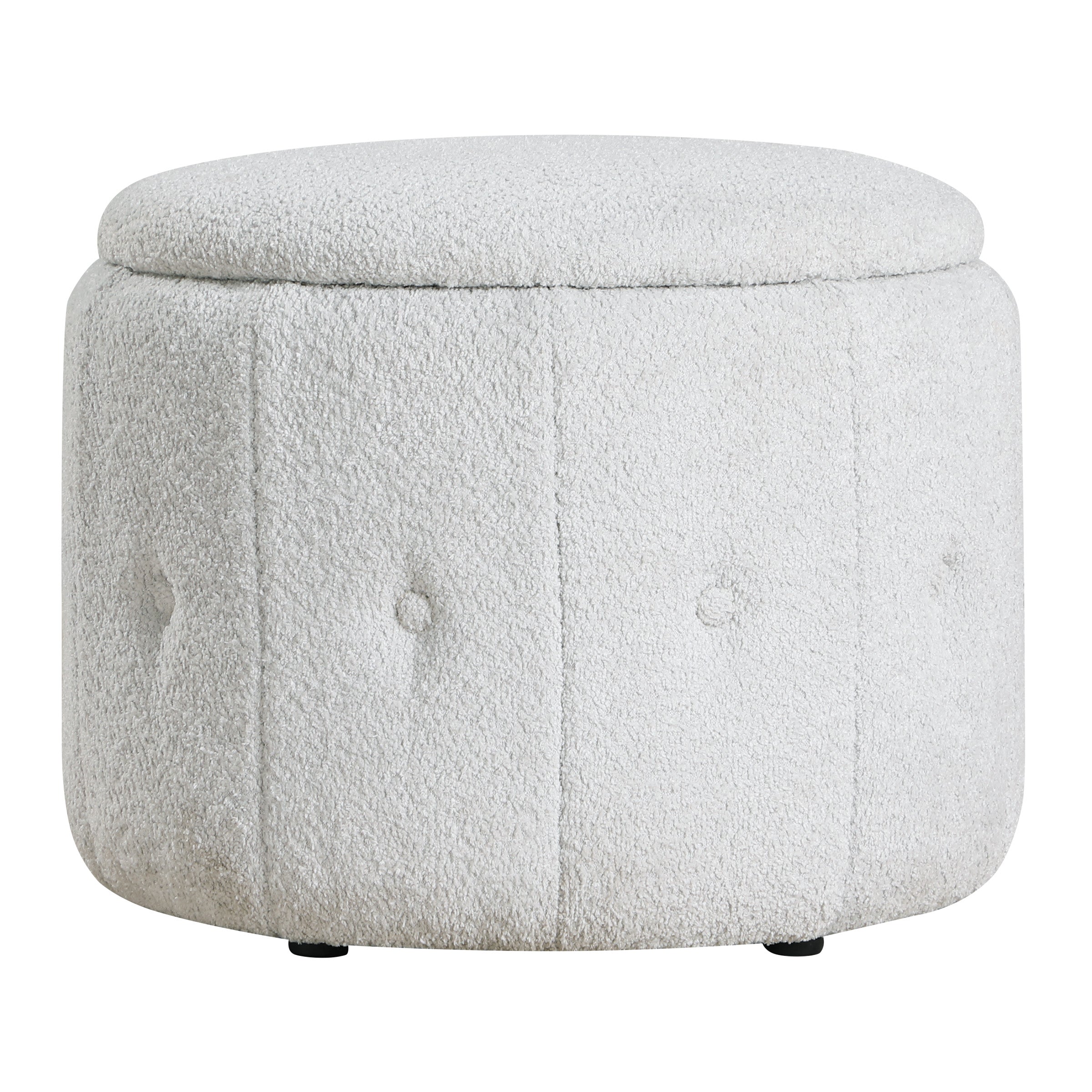 Brayfield Storage Ottoman in Sherpa Parchment Fabric