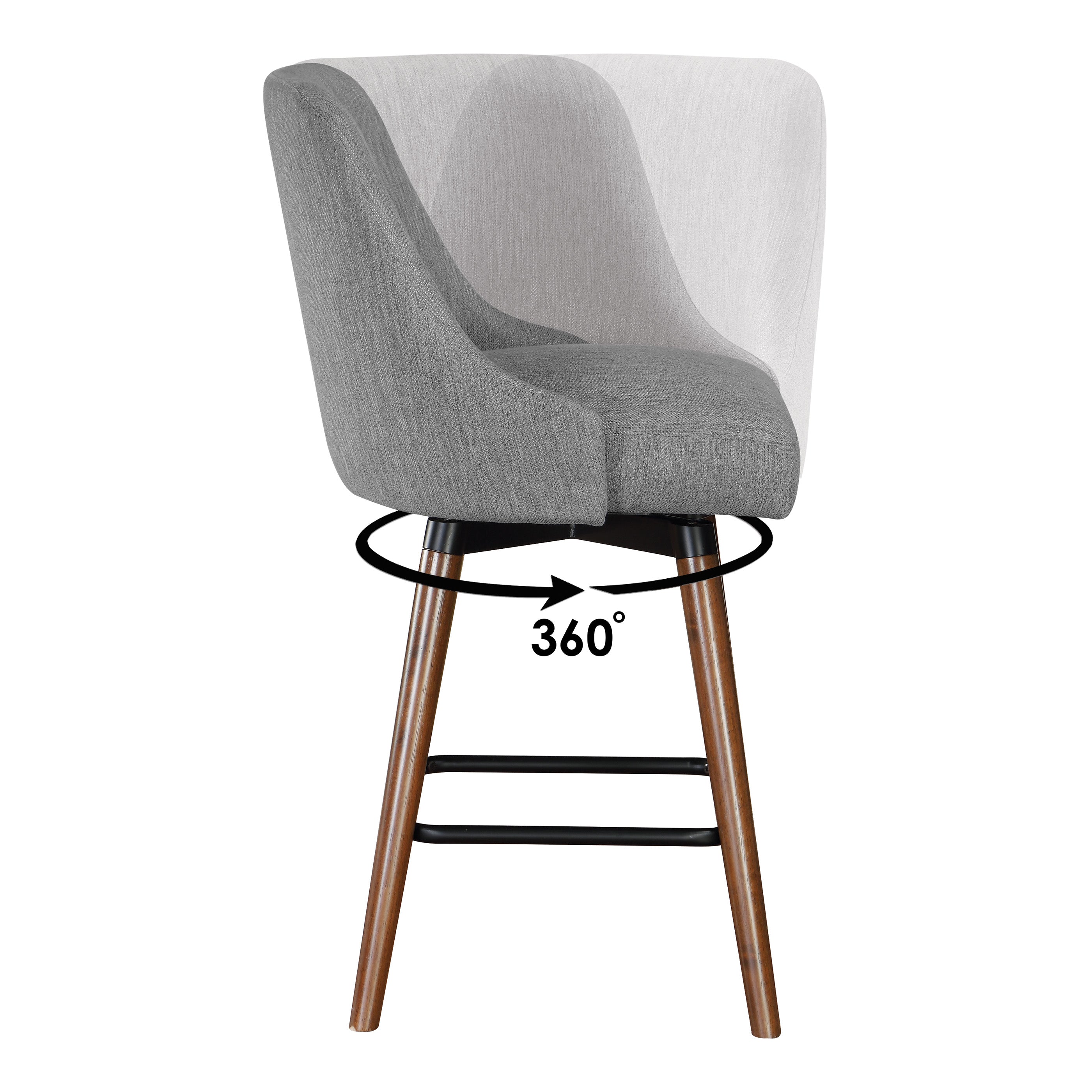 Bagford 26" Swivel Stool - Charcoal / Med Esp