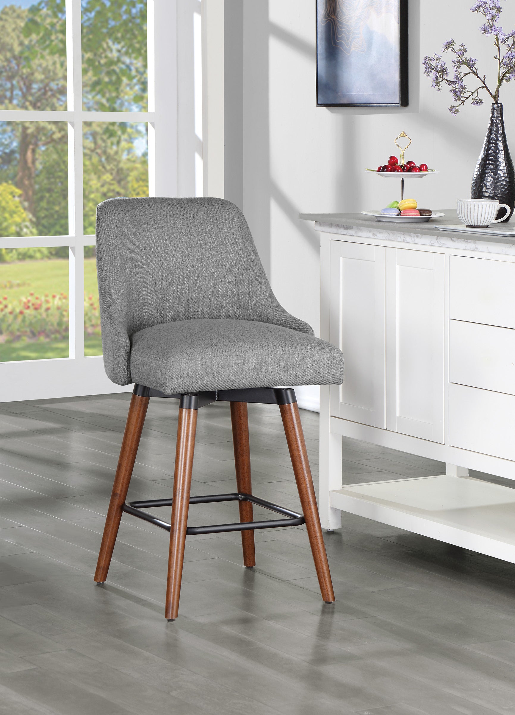 Bagford 26" Swivel Stool - Charcoal / Med Esp