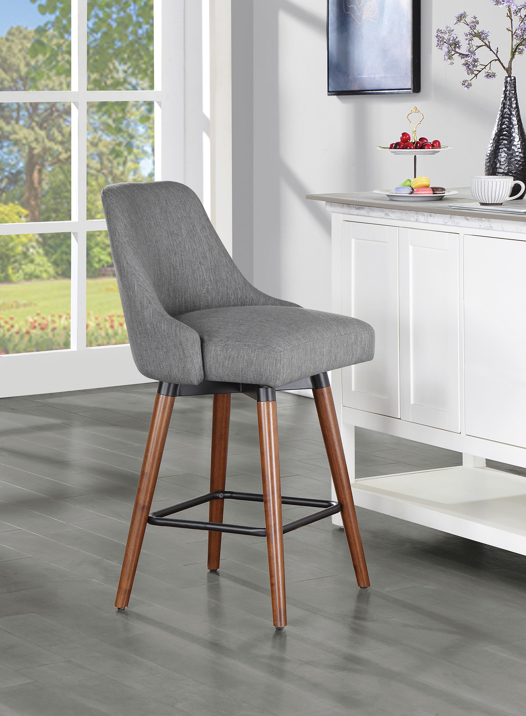 Bagford 26" Swivel Stool - Charcoal / Med Esp