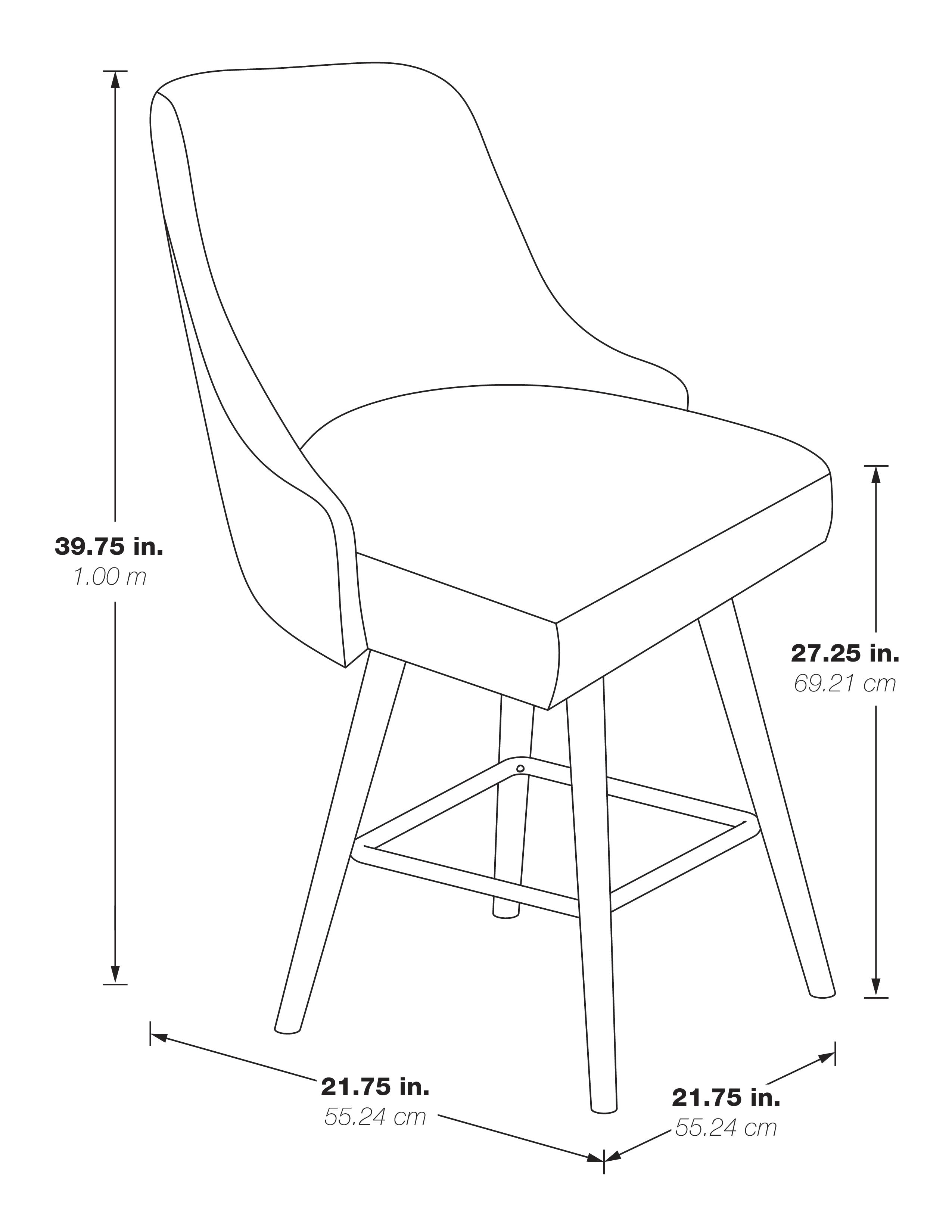 Bagford 26" Swivel Stool - Fog / Med Esp