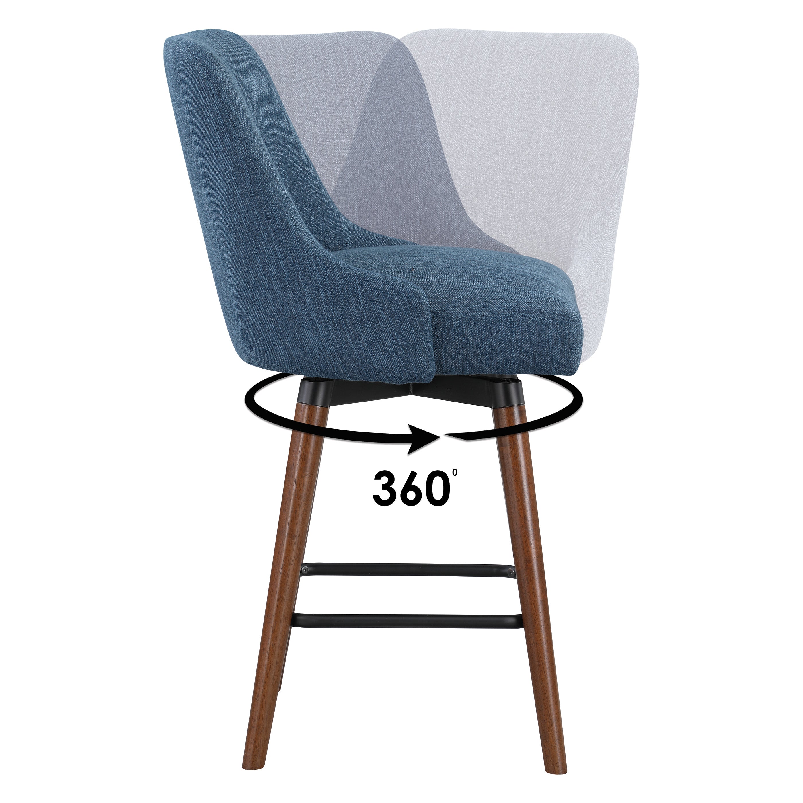 Bagford 26" Swivel Stool - Navy / Med Esp