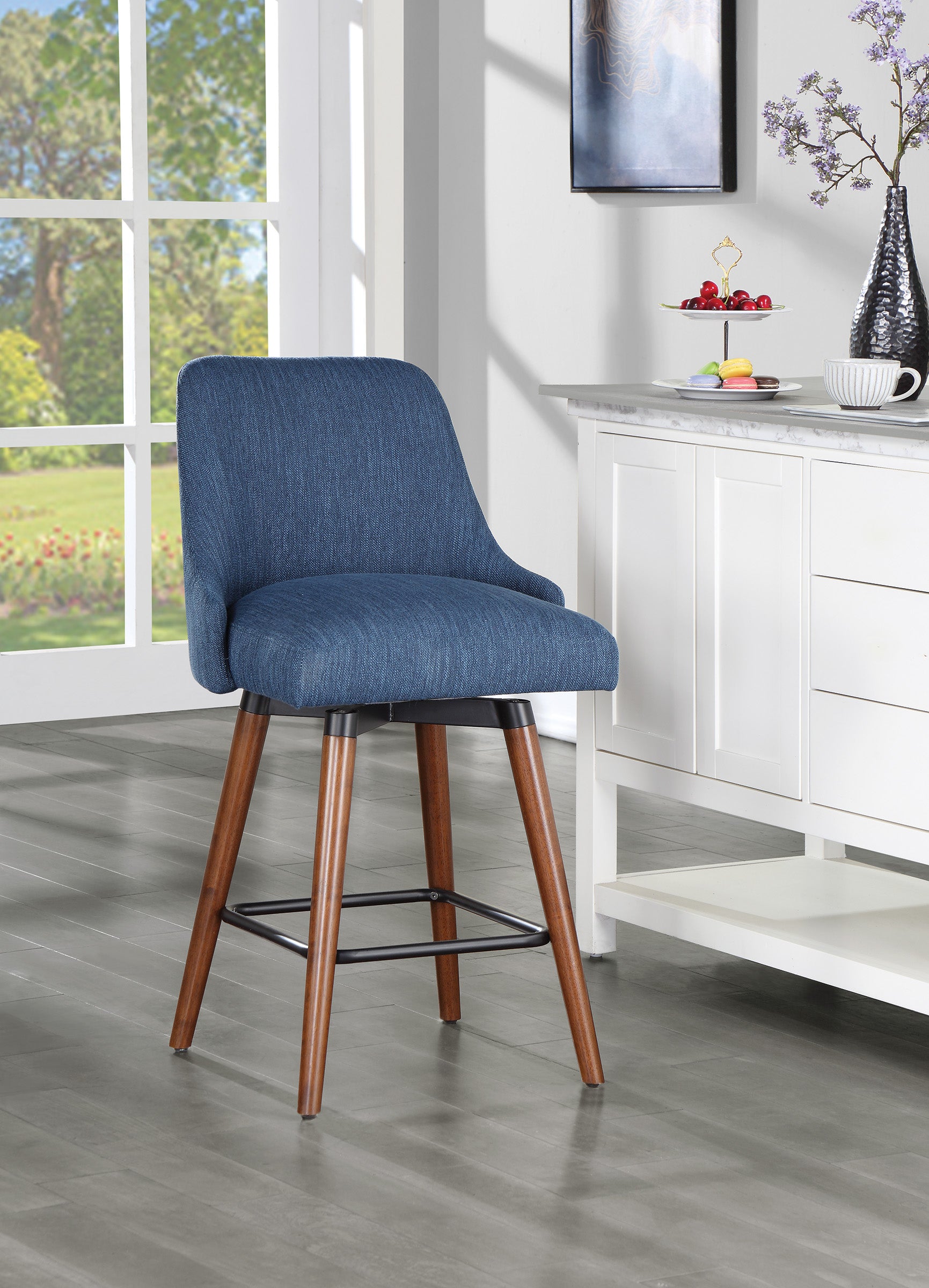 Bagford 26" Swivel Stool - Navy / Med Esp