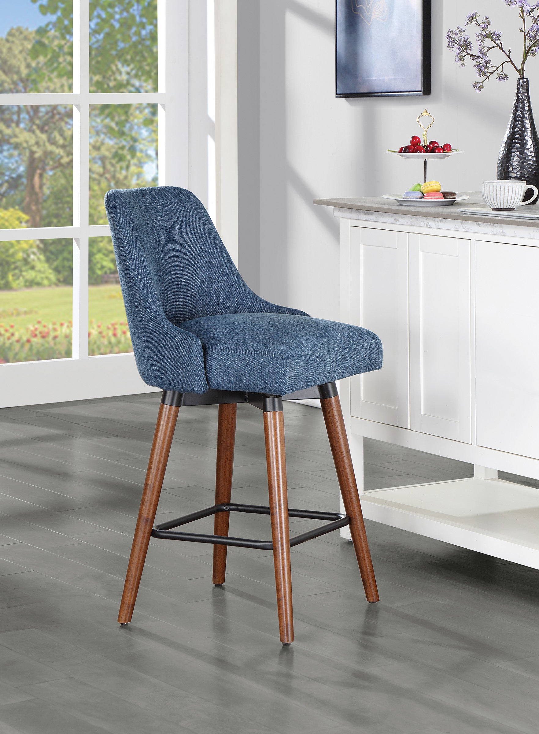 Bagford 26" Swivel Stool - Navy / Med Esp