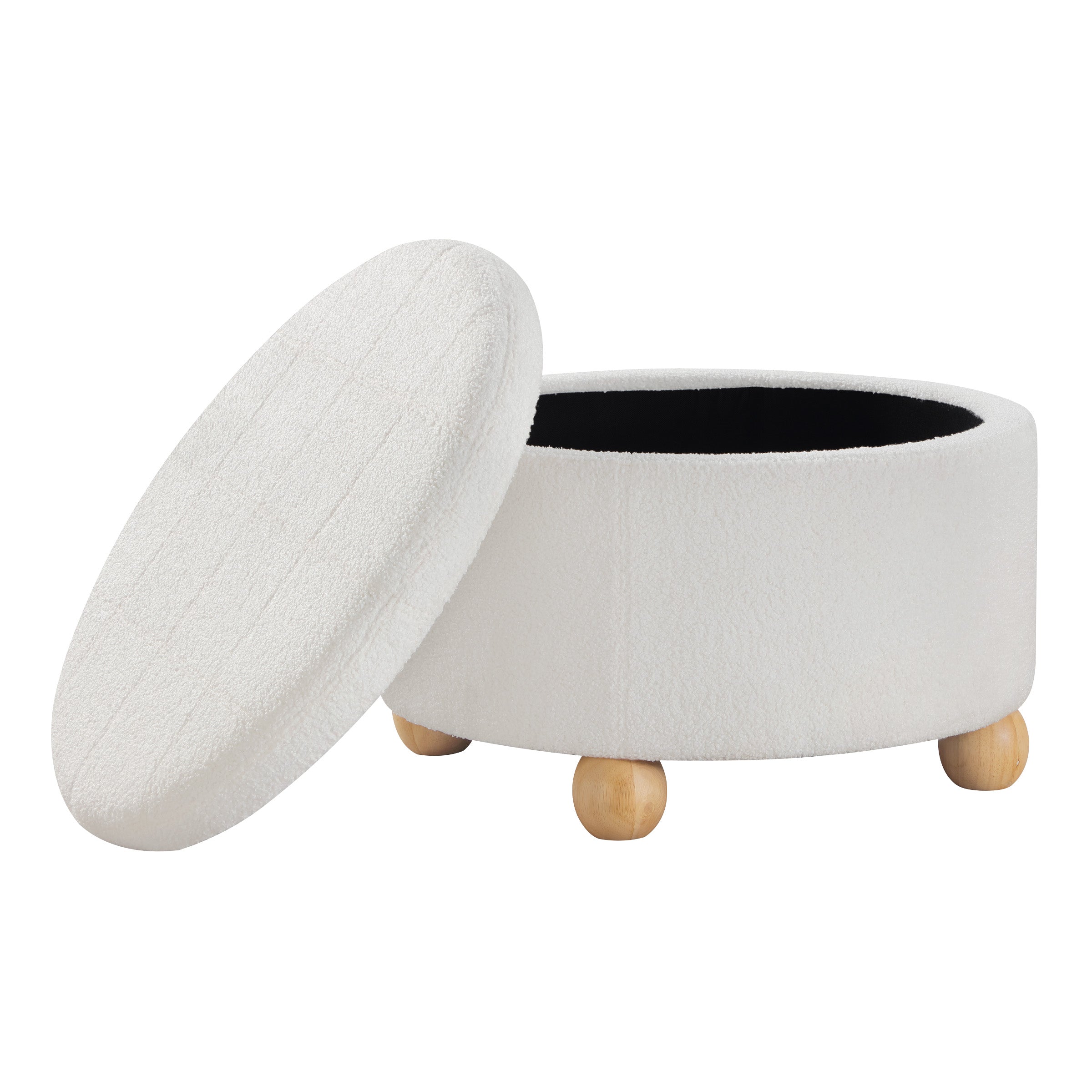 Baynes Storage Ottoman - Ivory Sherpa