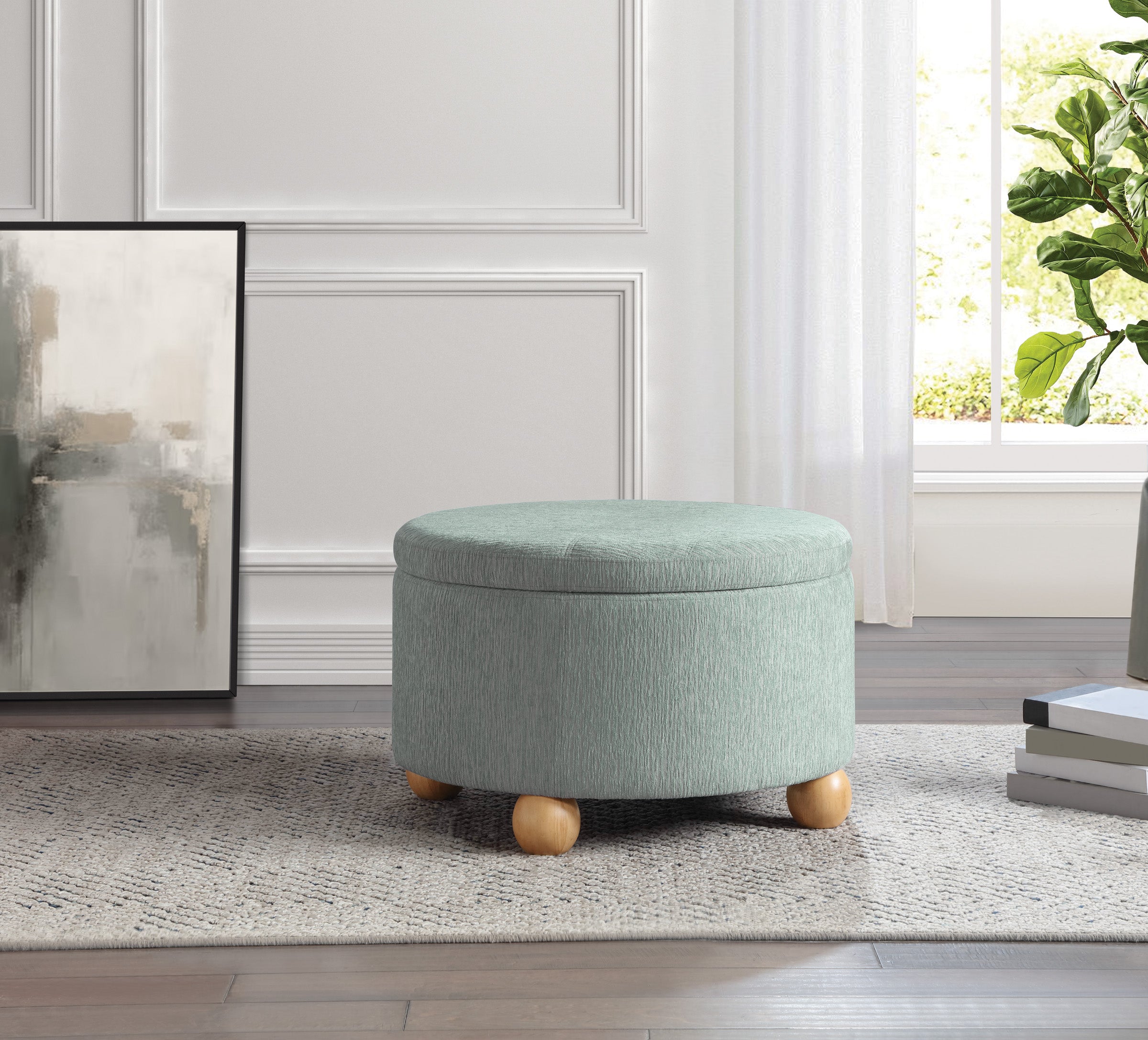 Baynes Storage Ottoman - Mist