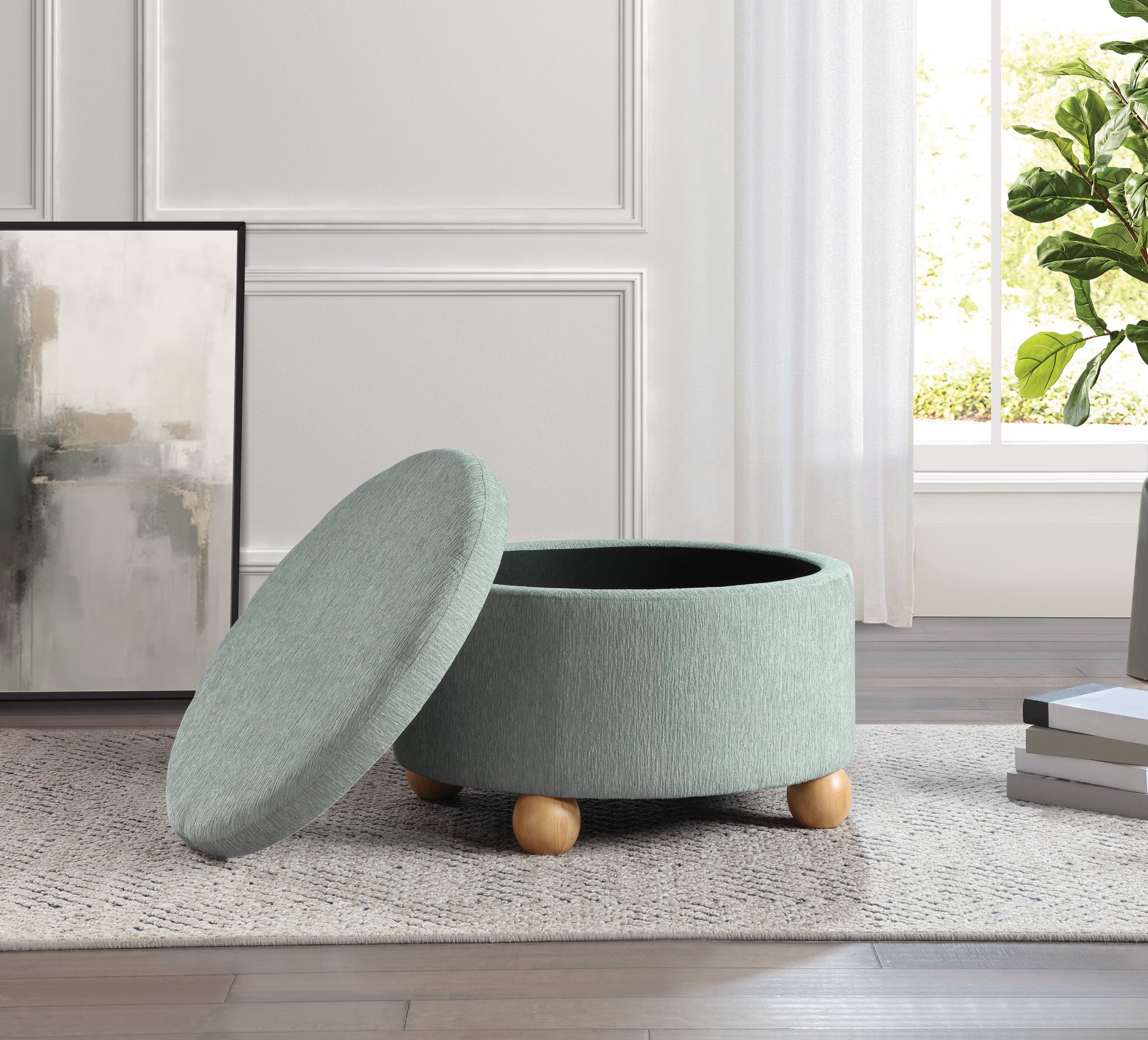 Baynes Storage Ottoman - Mist
