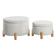Bennett 2-Piece Storage Ottoman Set - Taupe Cord