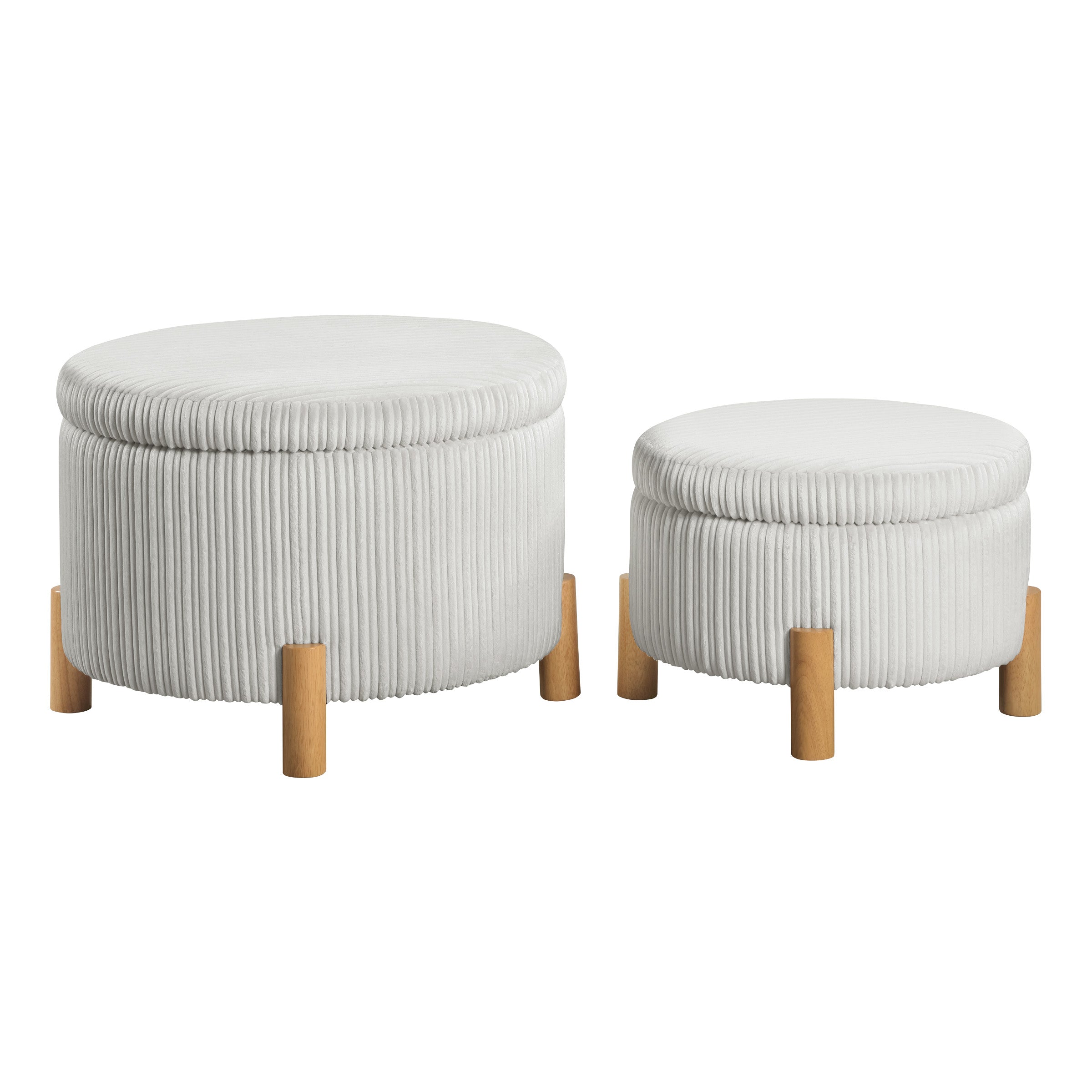 Bennett 2-Piece Storage Ottoman Set - Taupe Cord