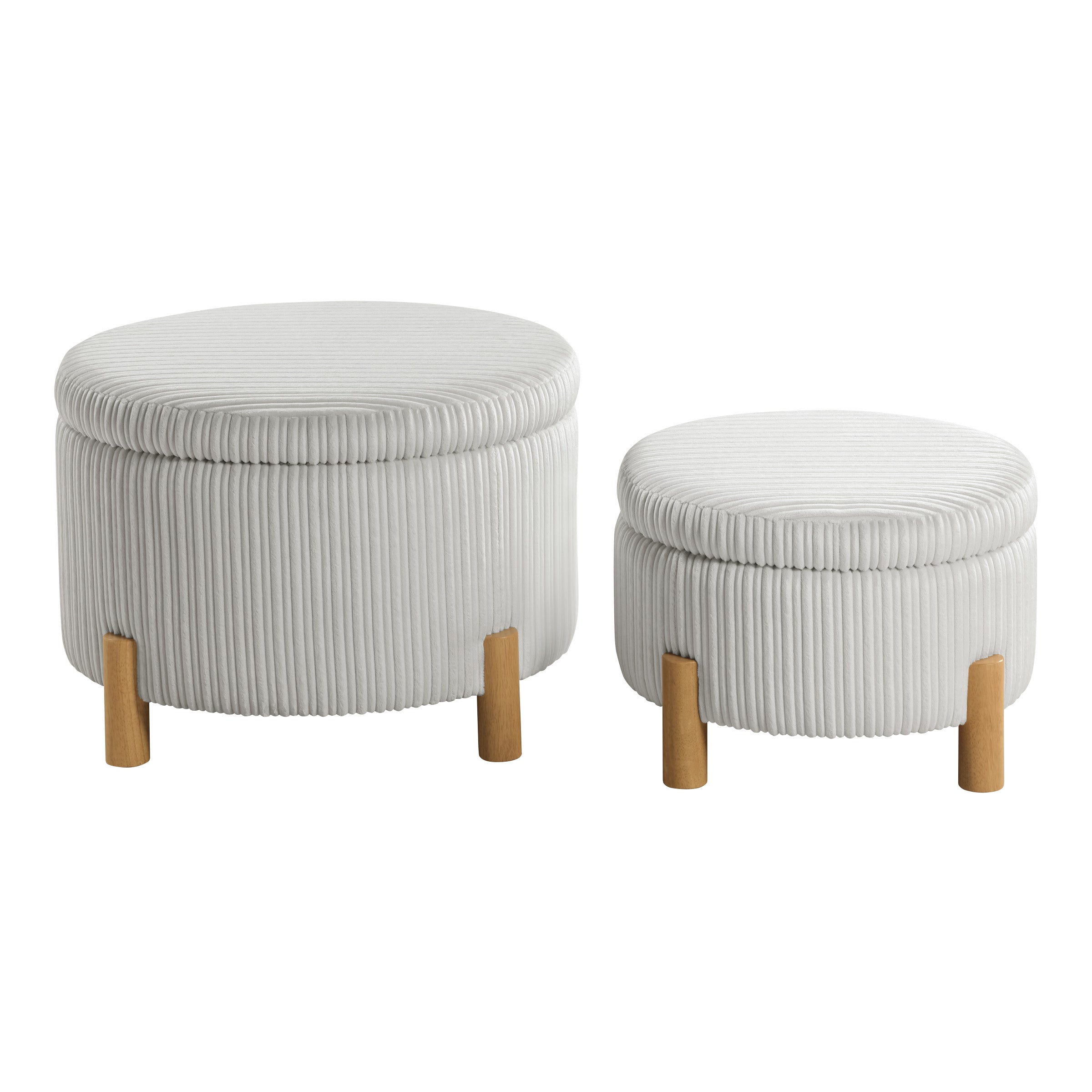Bennett 2-Piece Storage Ottoman Set - Taupe Cord