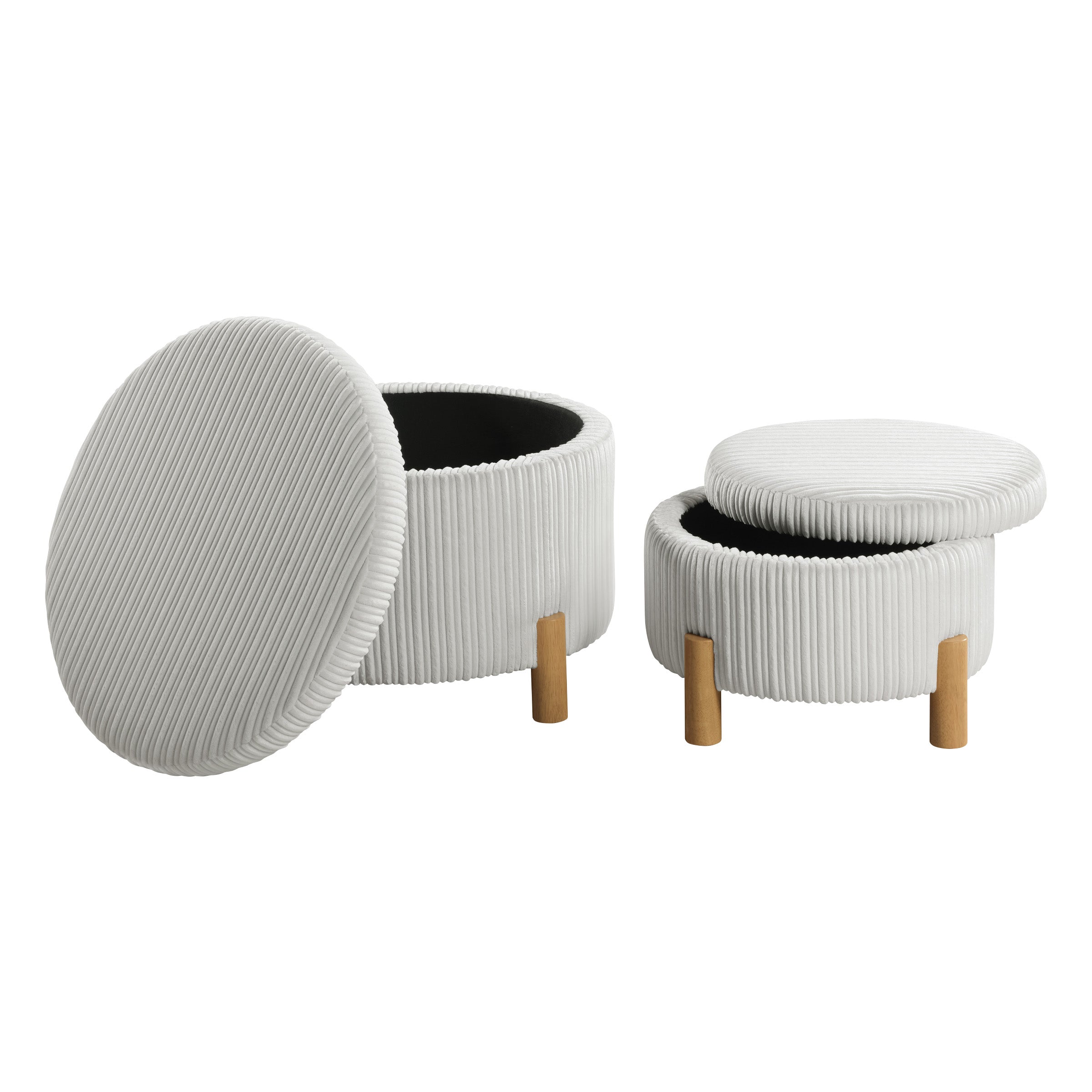 Bennett 2-Piece Storage Ottoman Set - Taupe Cord
