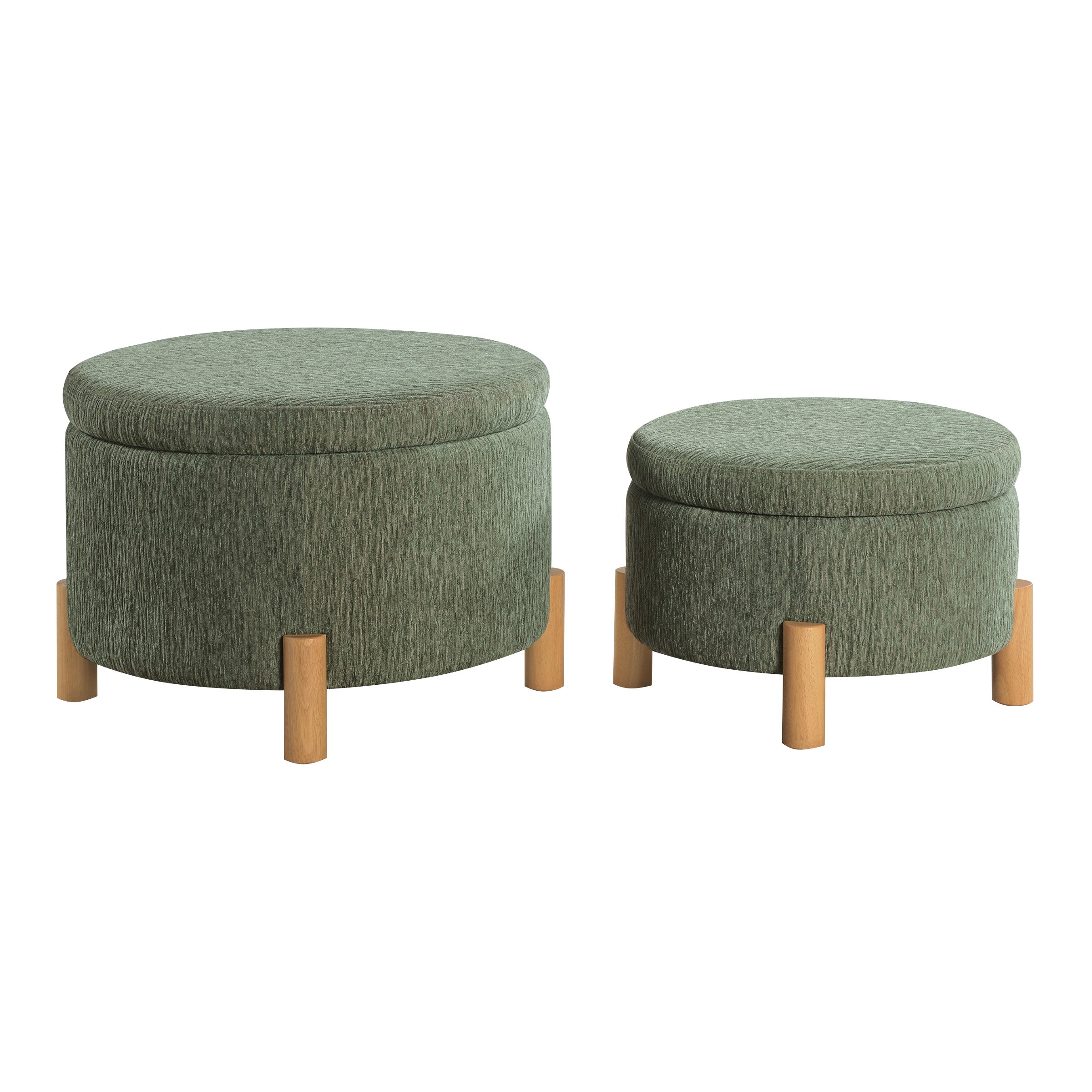 Bennett 2-Piece Storage Ottoman Set - Pine