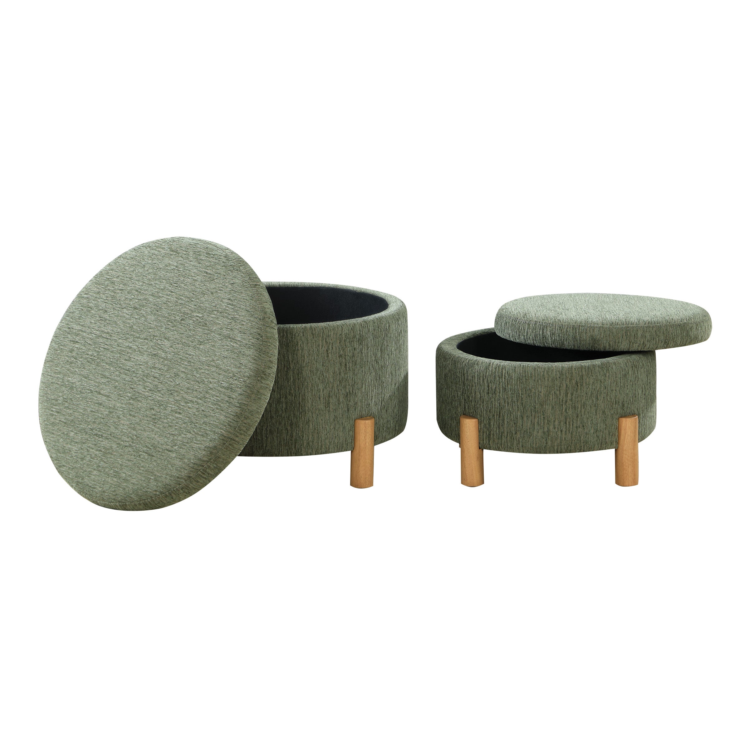 Bennett 2-Piece Storage Ottoman Set - Pine
