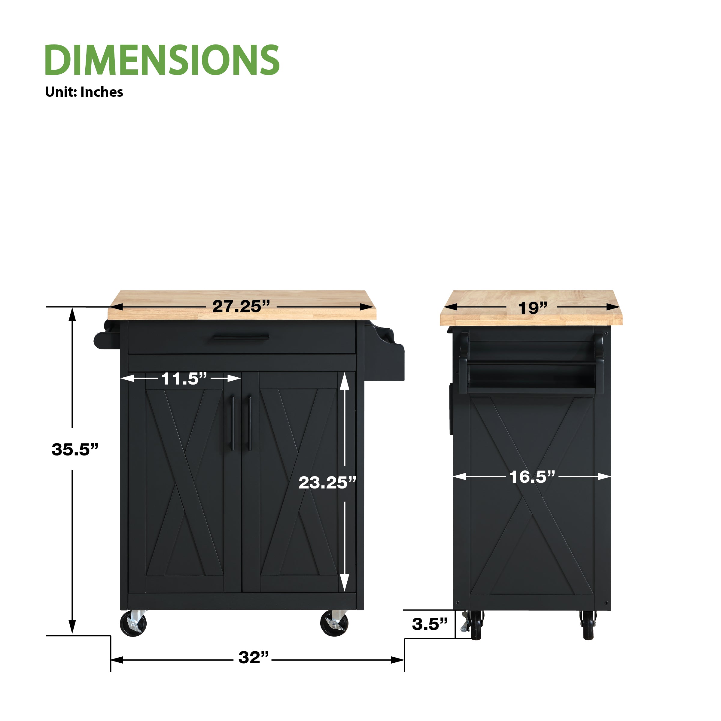 Bolten Kitchen Cart - Black