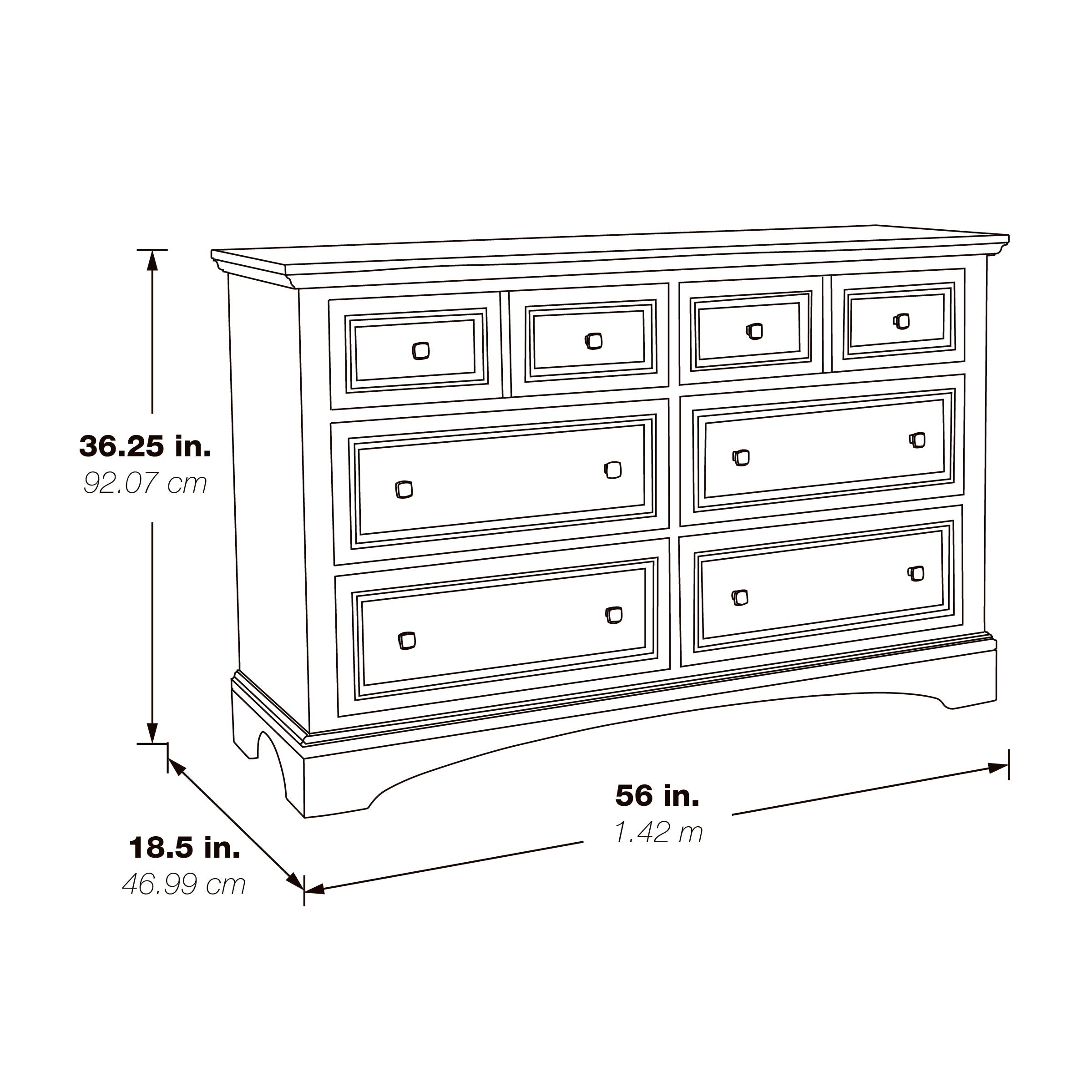 Farmhouse Basics 6 Drawer Dresser - Rustic Black
