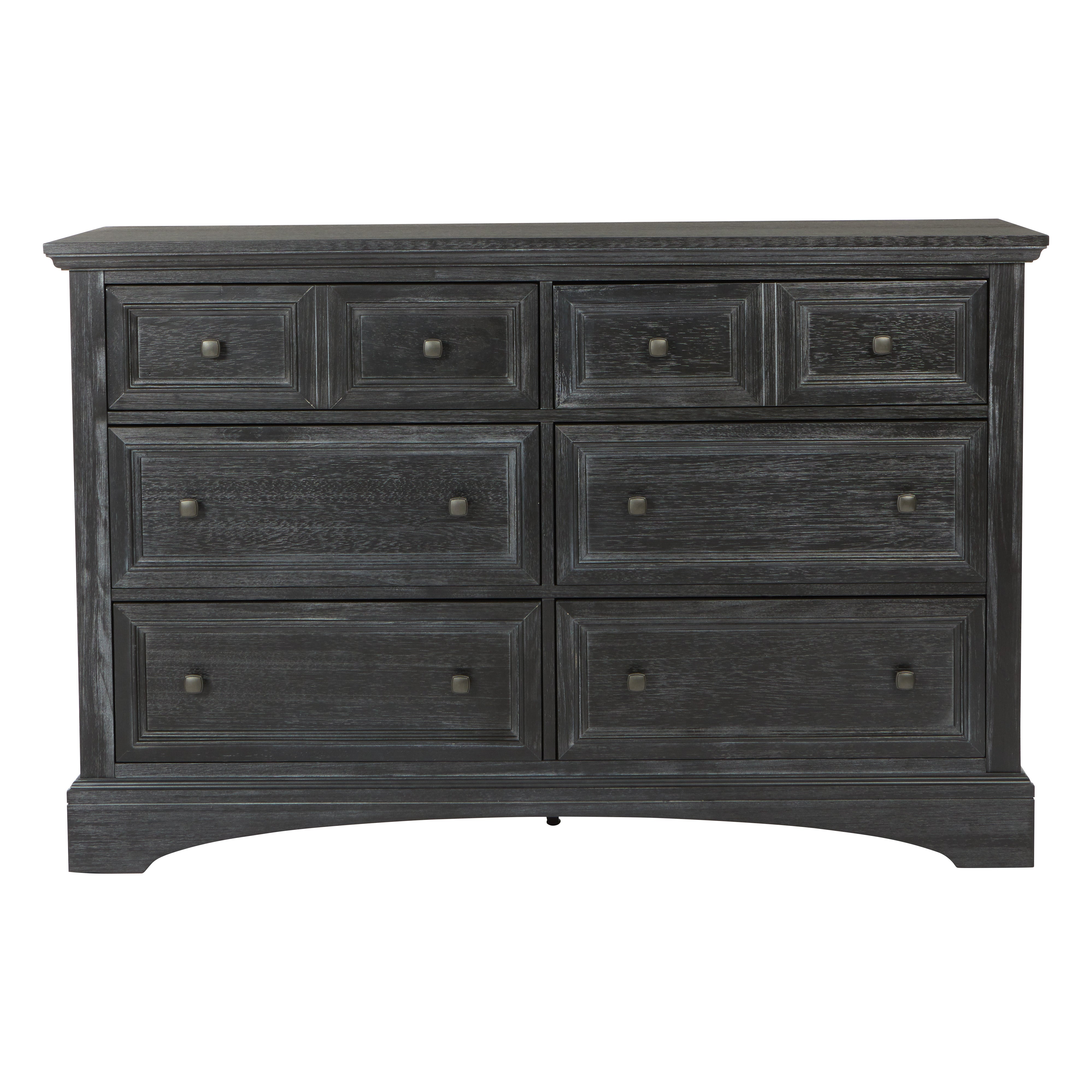 Farmhouse Basics 6 Drawer Dresser - Rustic Black