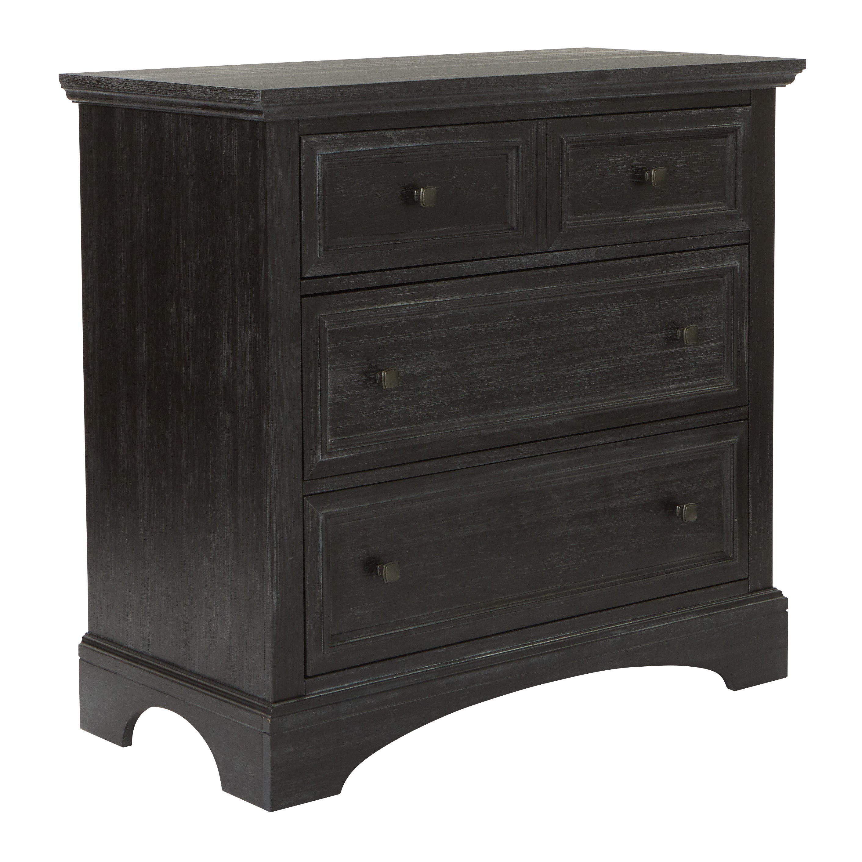 Farmhouse Basics 3 Drawer Chest - Rustic Black