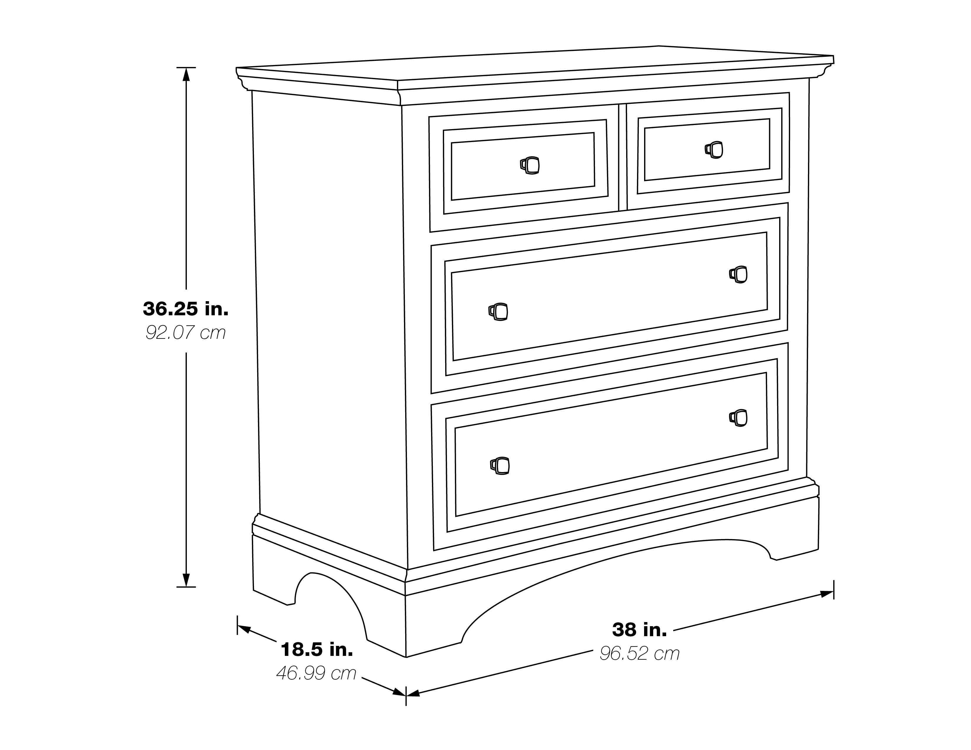 Farmhouse Basics 3 Drawer Chest - Rustic Black