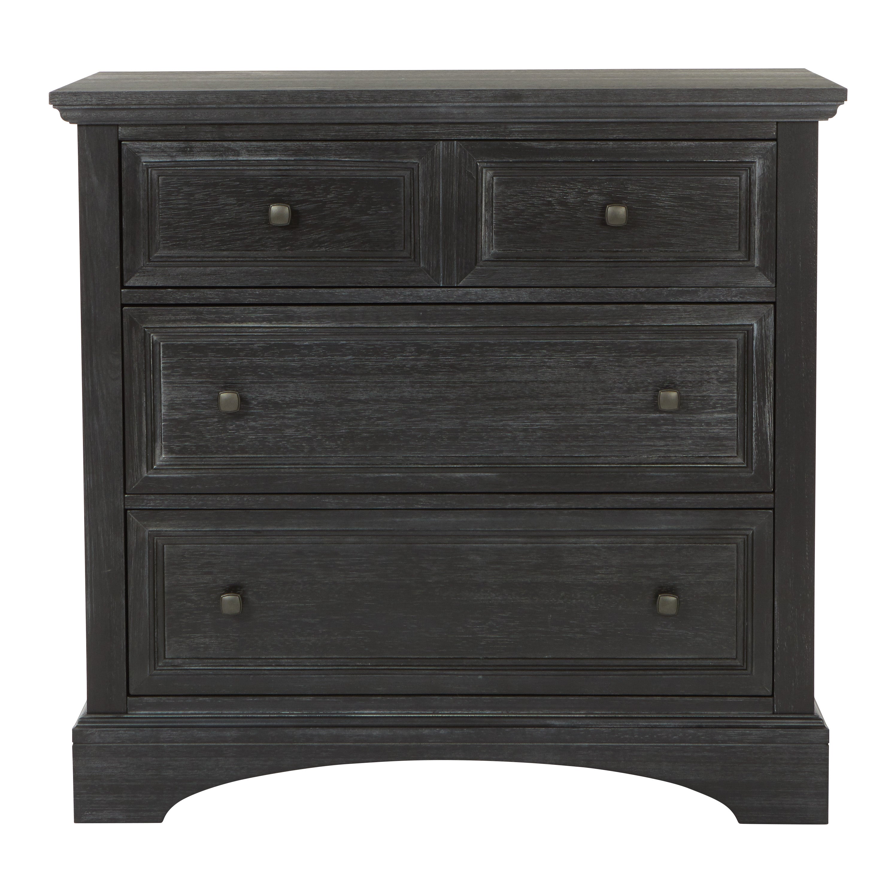 Farmhouse Basics 3 Drawer Chest - Rustic Black