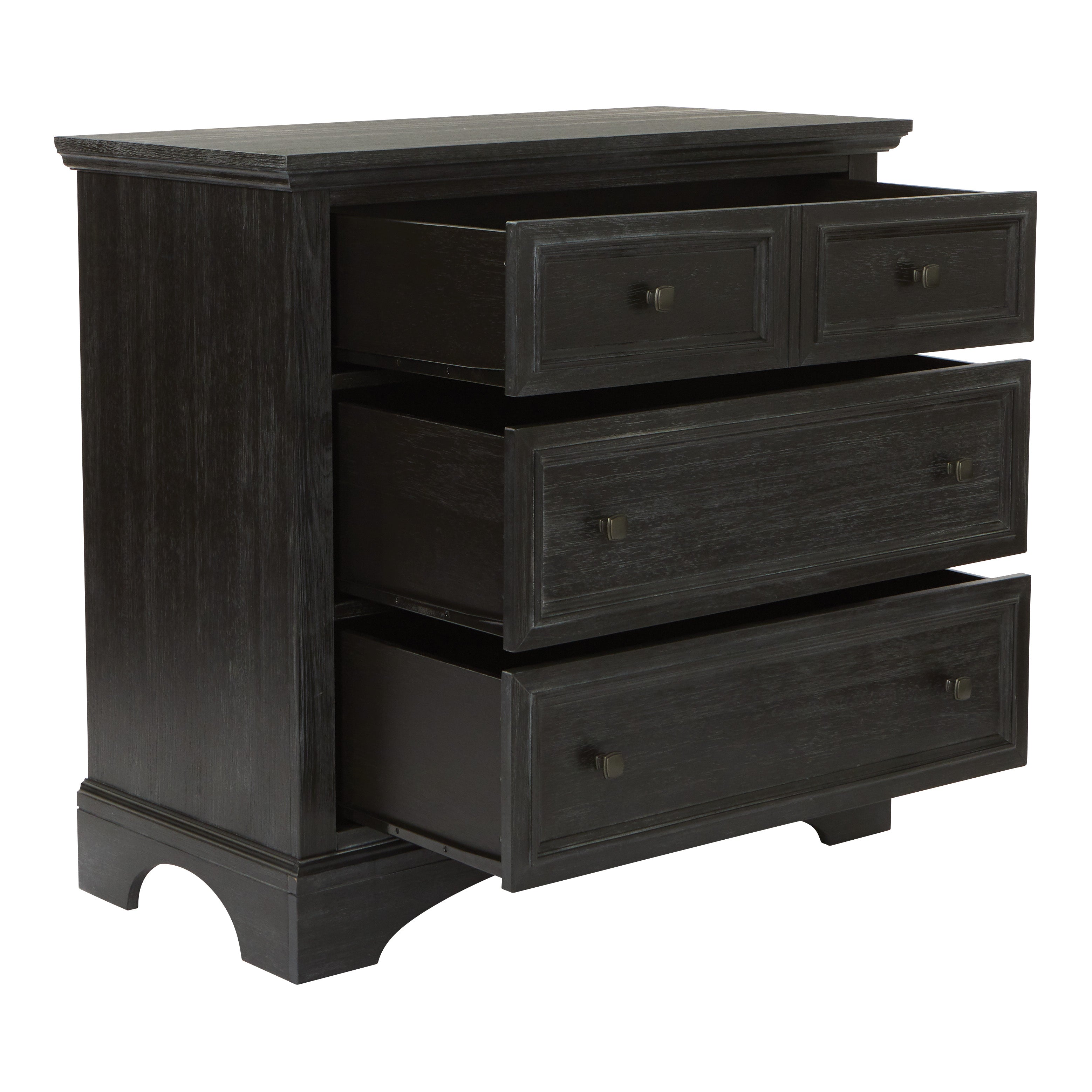 Farmhouse Basics 3 Drawer Chest - Rustic Black