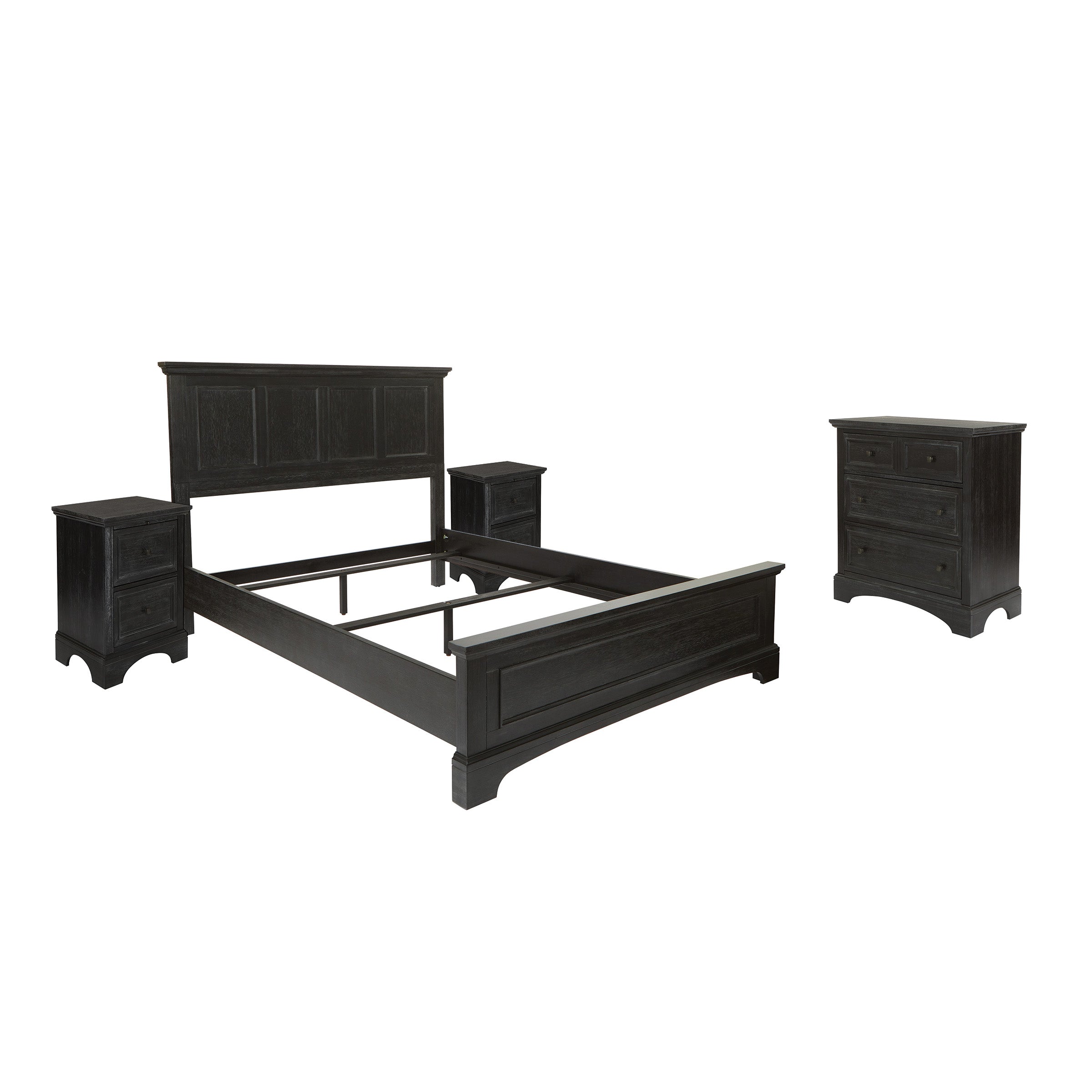 Farmhouse Basics Bedroom Set 4 pc - Rustic Black