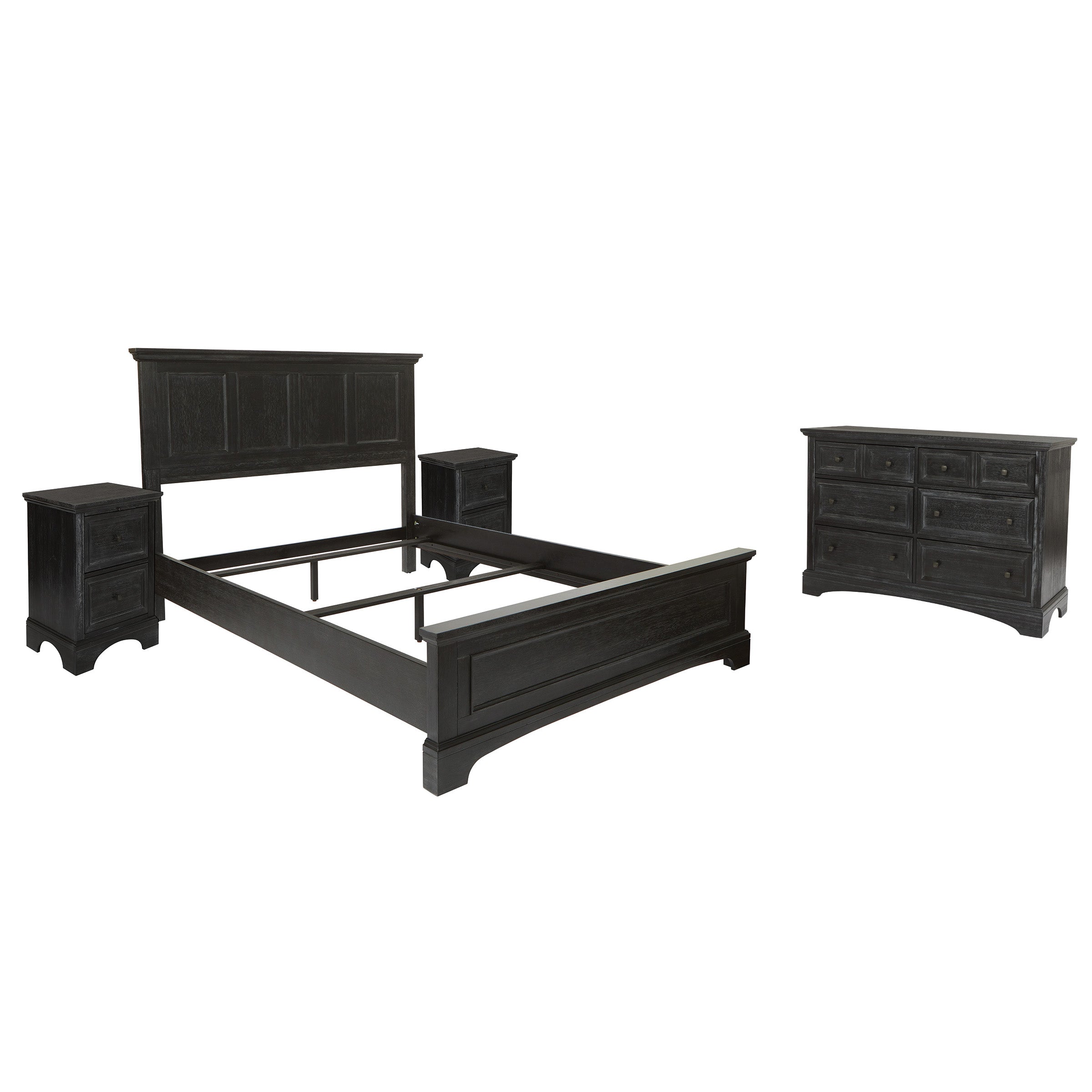 Farmhouse Basics Bedroom Set 4 pc - Rustic Black