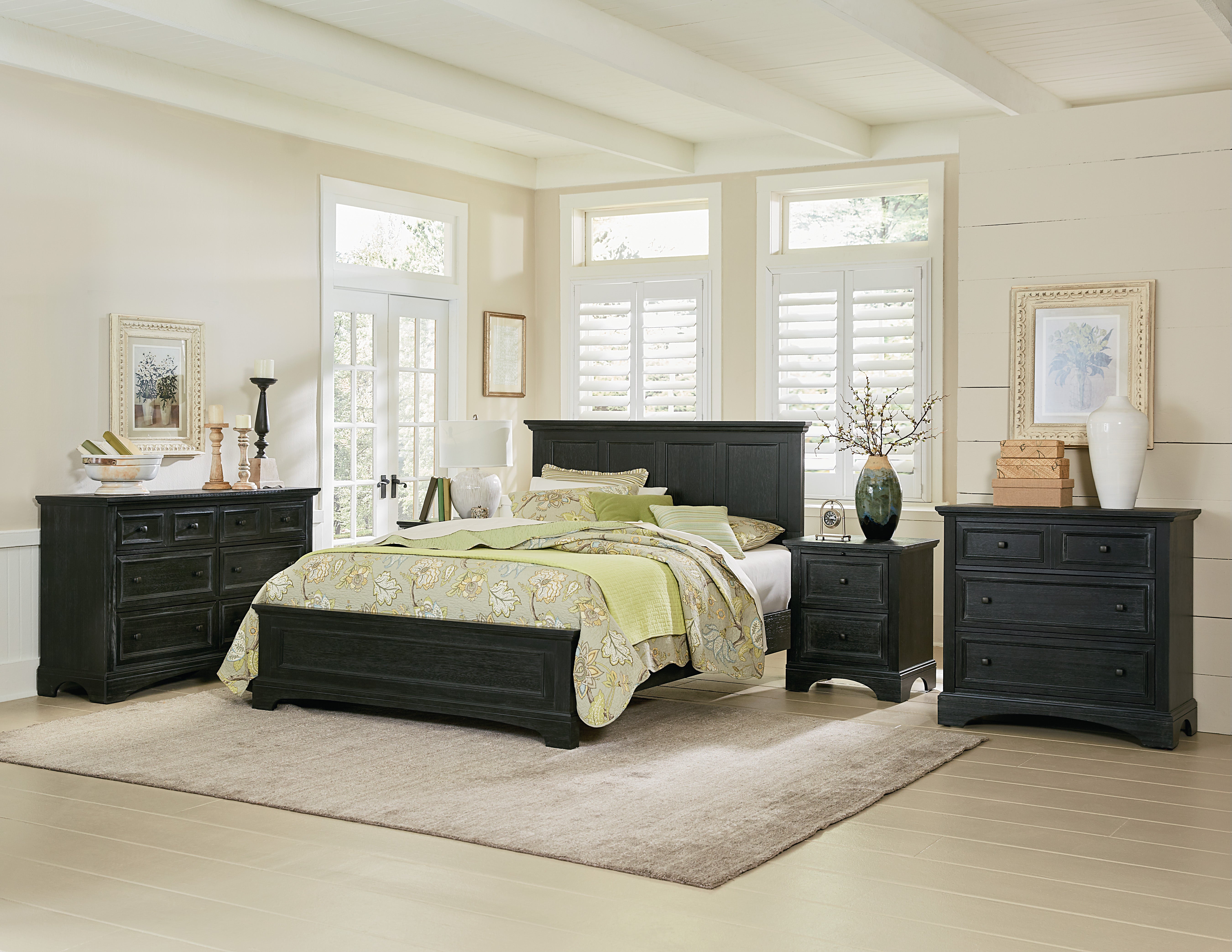 Farmhouse Basics Bedroom Set 4 pc - Rustic Black